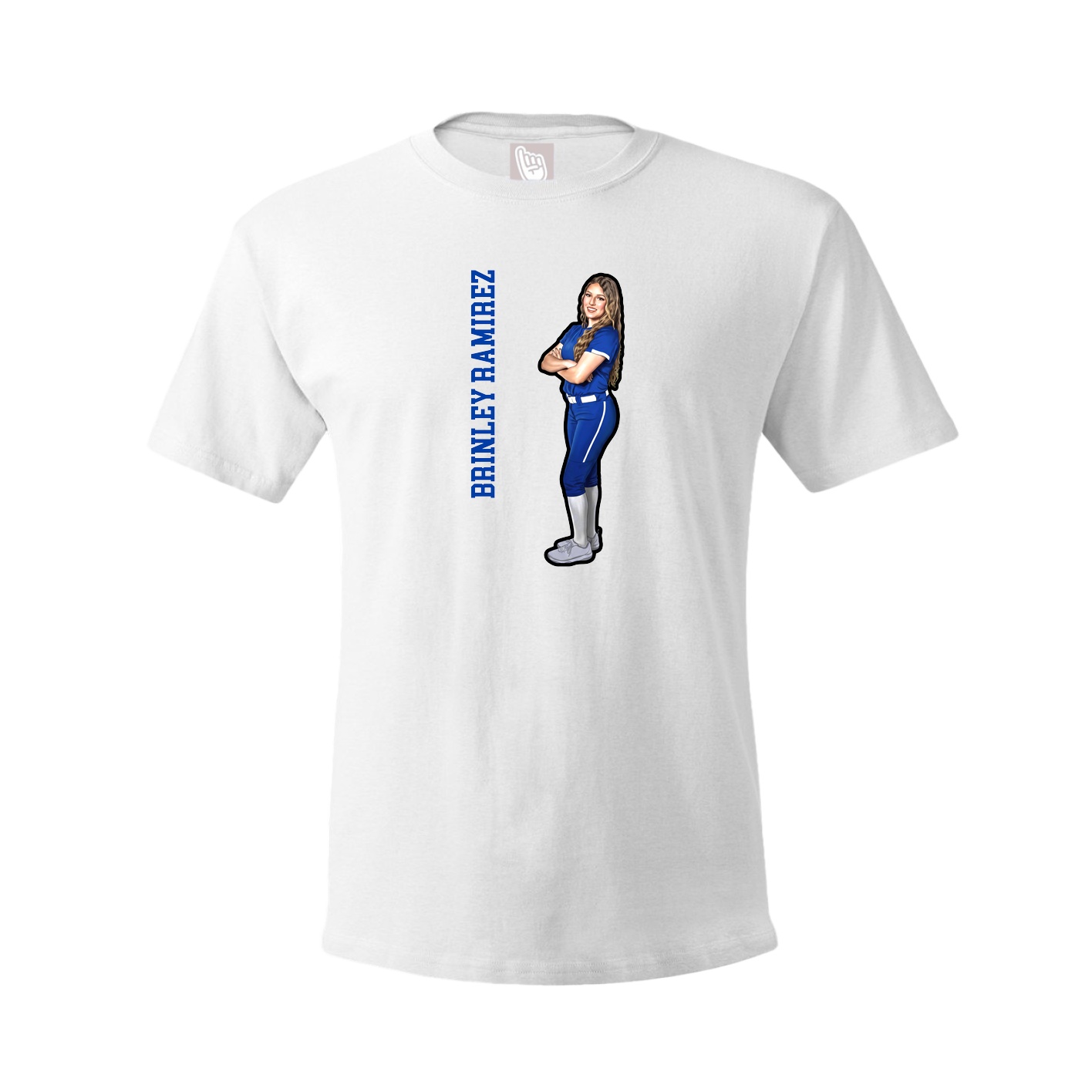 Tee — Name Vertical in White