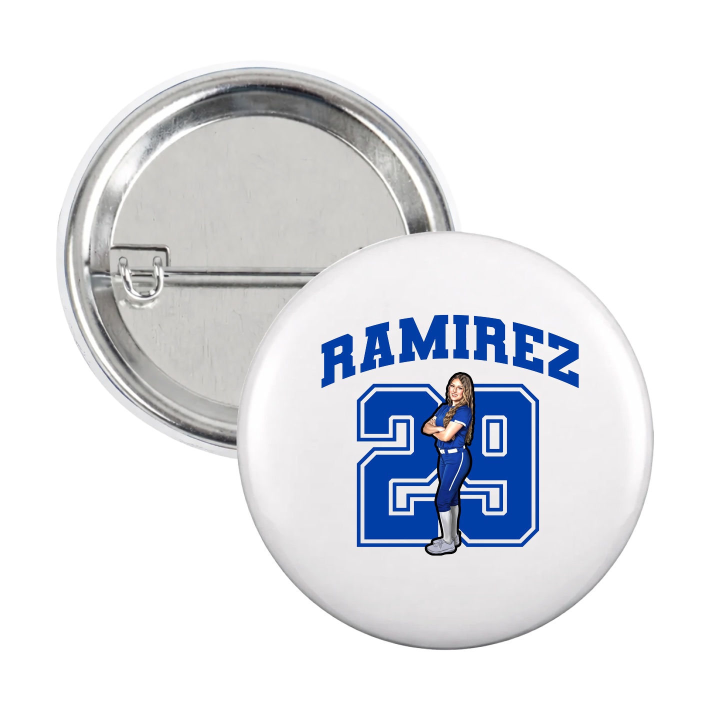 Game Day Button — Number in White