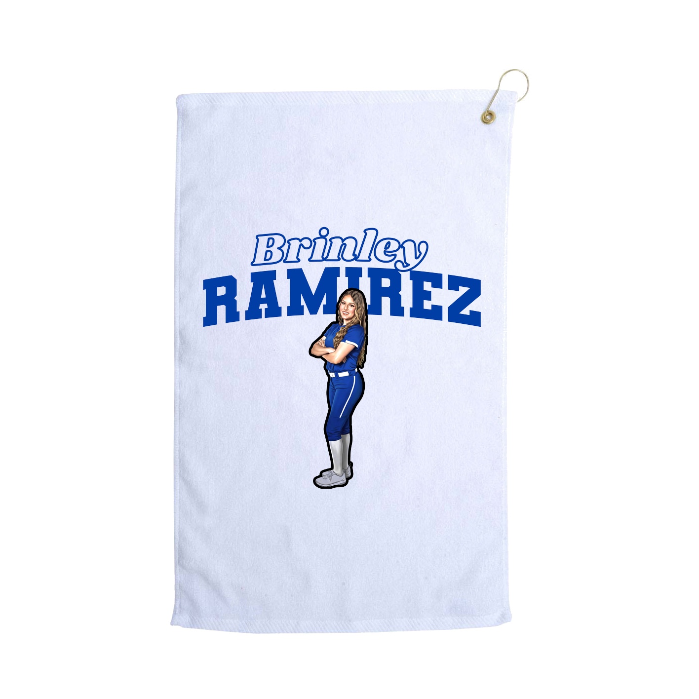 Golf Towel — Name Arch in White