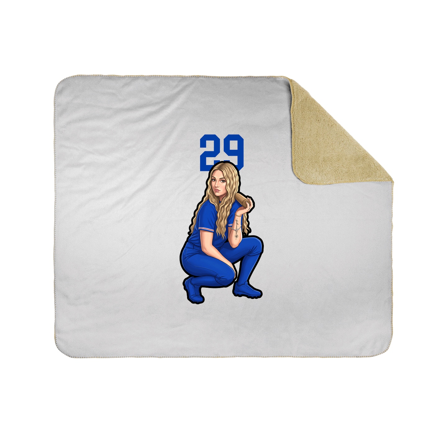 Throw Blanket — Number Top in White