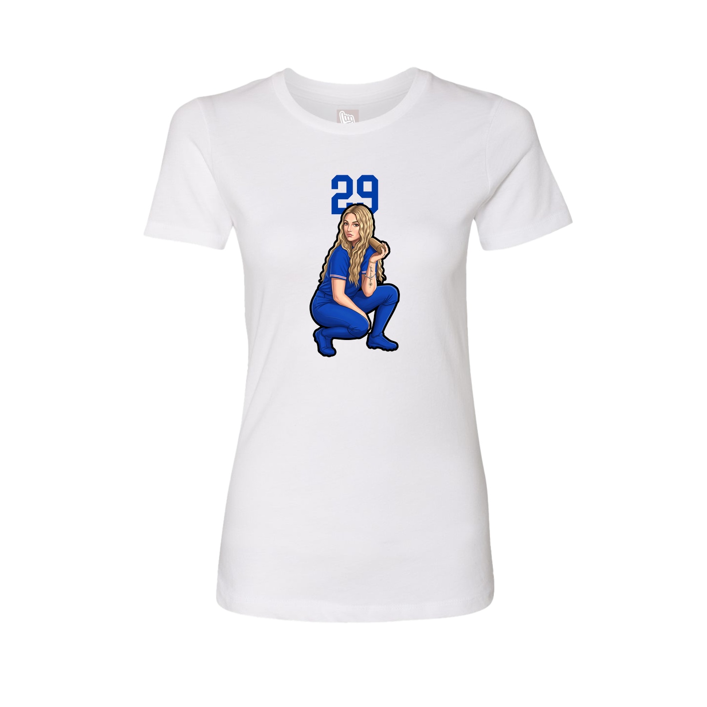 Fitted Women's Tee — Number Top in White
