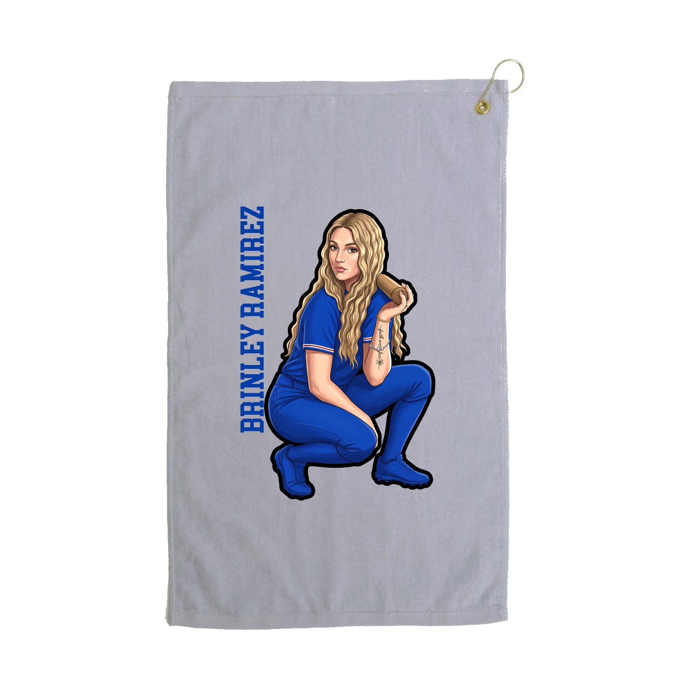 Golf Towel — Name Vertical in Grey
