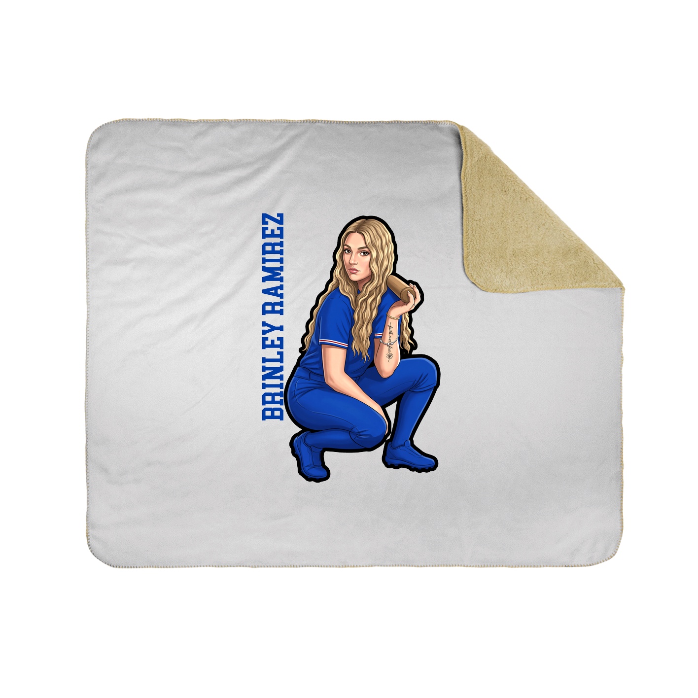 Throw Blanket — Name Vertical in White