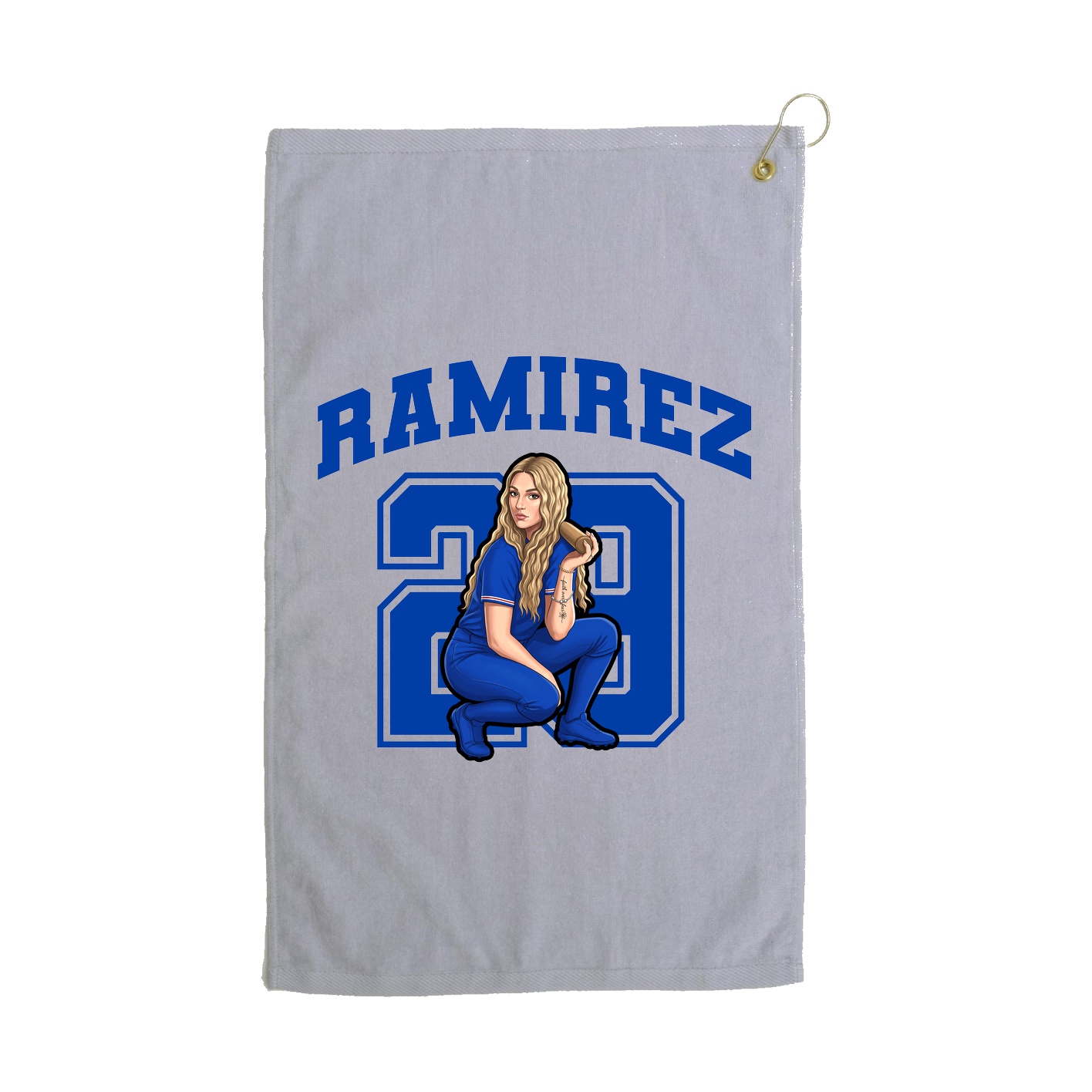 Golf Towel — Number in Grey