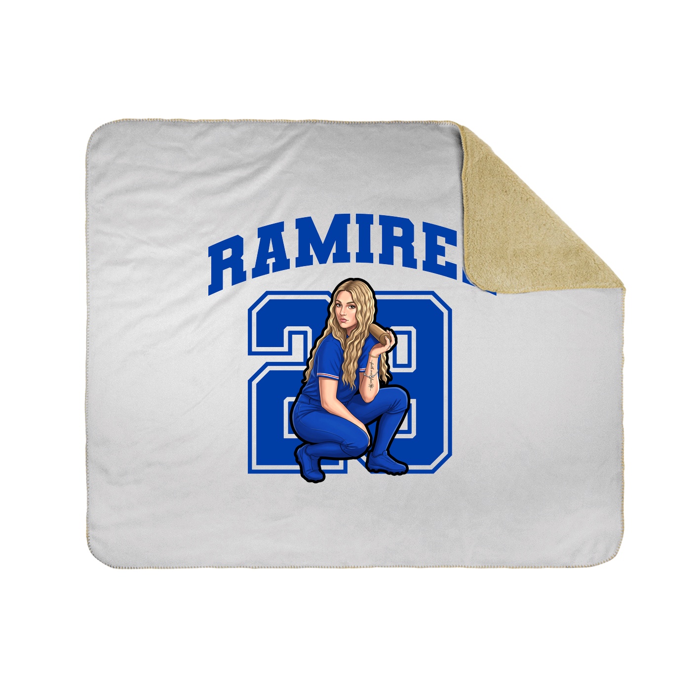 Throw Blanket — Number in White