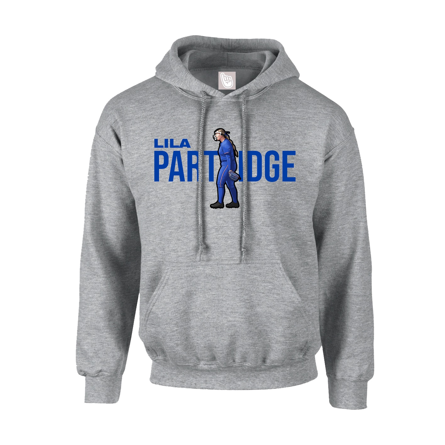 Youth Hoodie — Player Name in Grey