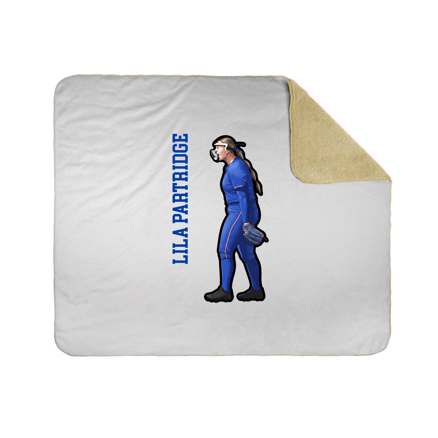 Throw Blanket — Name Vertical in White