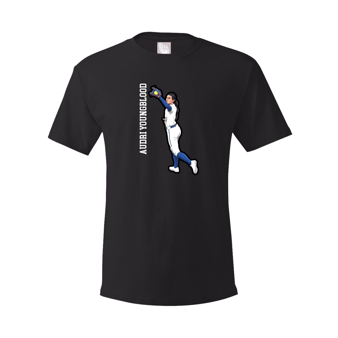 Youth Tee — Name Vertical in Black