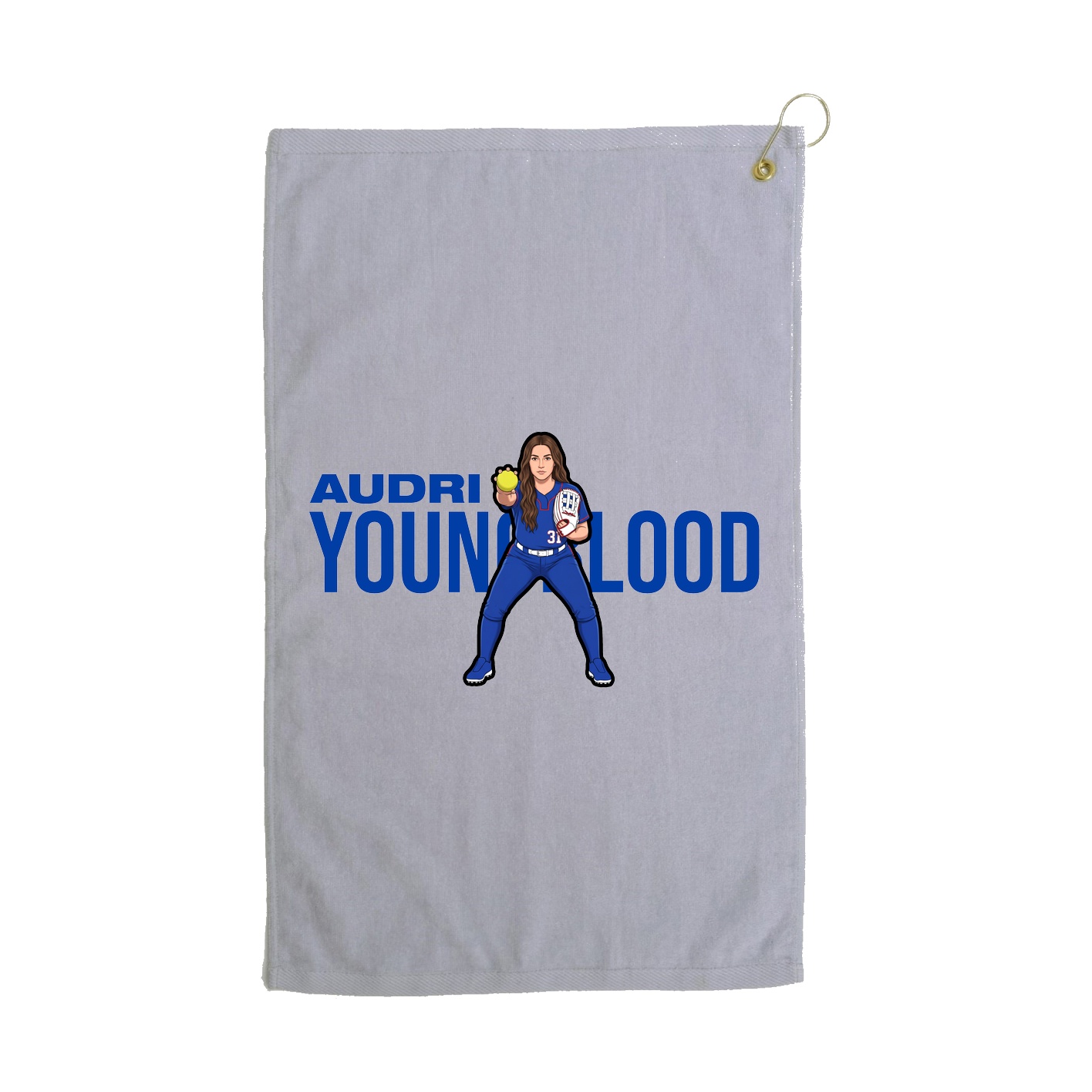 Golf Towel — Player Name in Grey