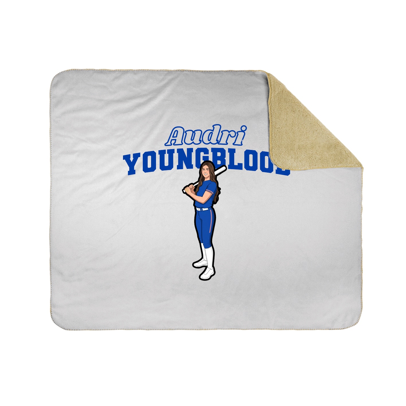 Throw Blanket — Name Arch in White