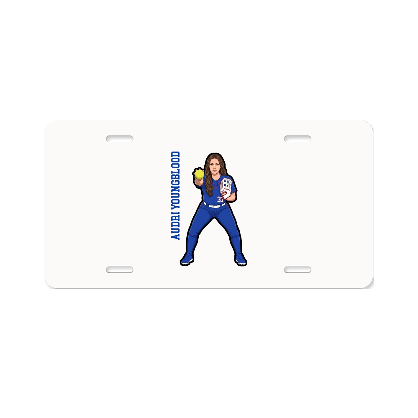License Plate — Name Vertical in Classic
