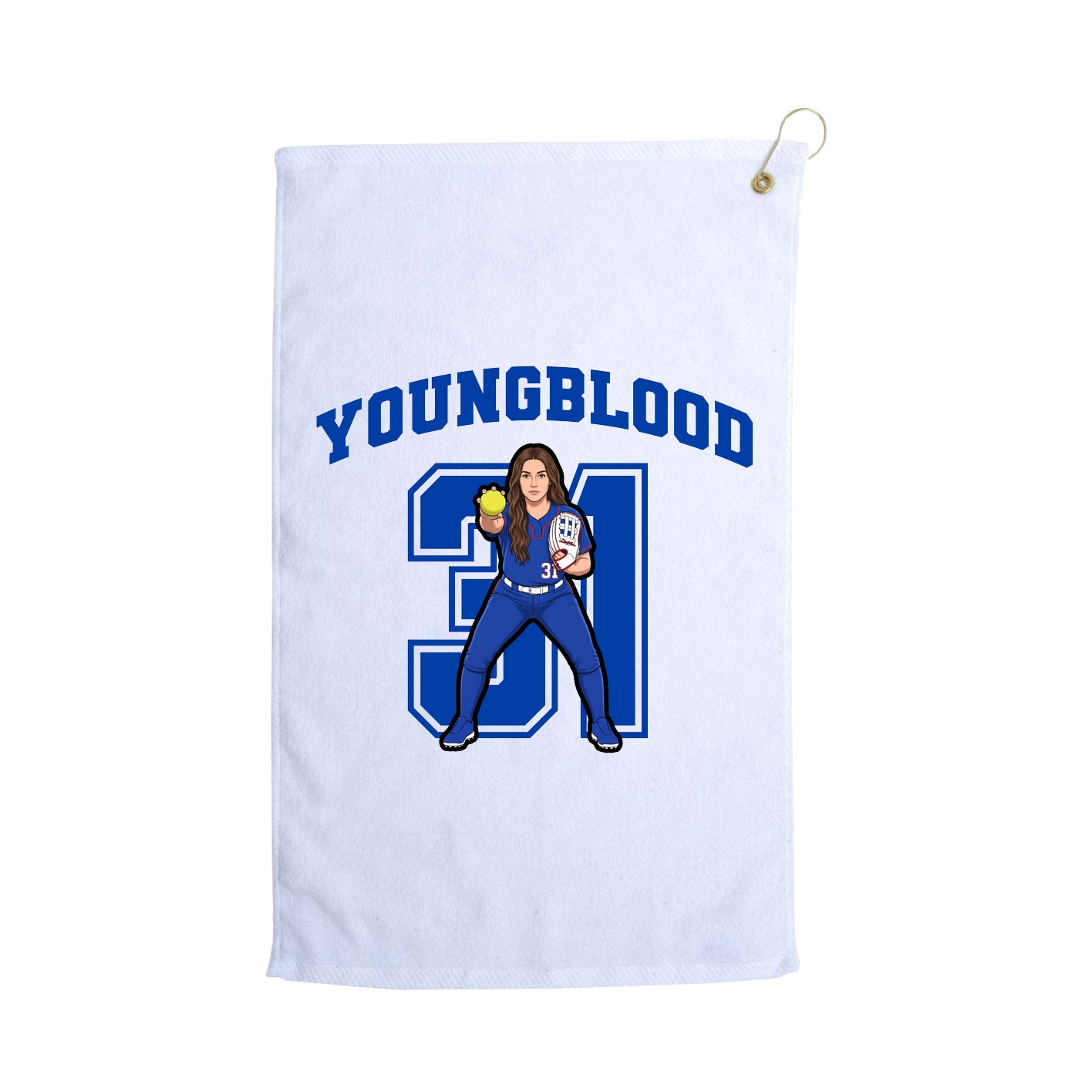 Golf Towel — Number in White