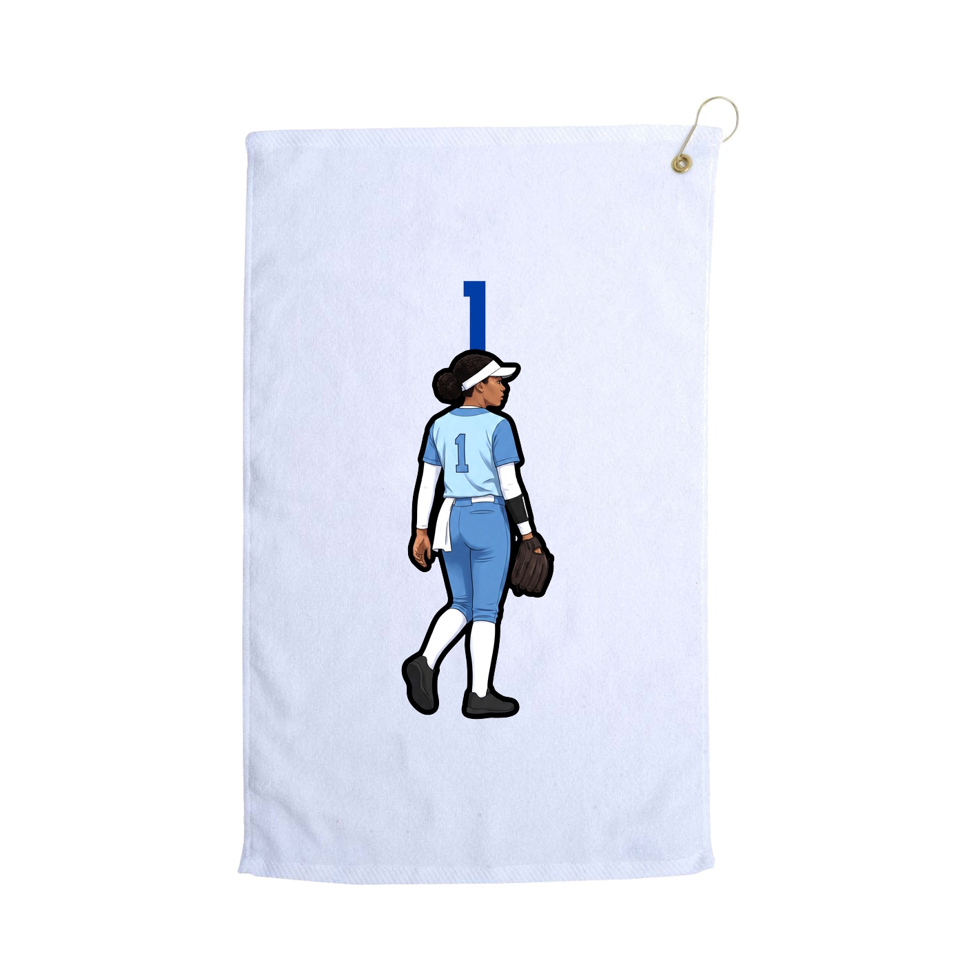 Golf Towel — Number Top in White