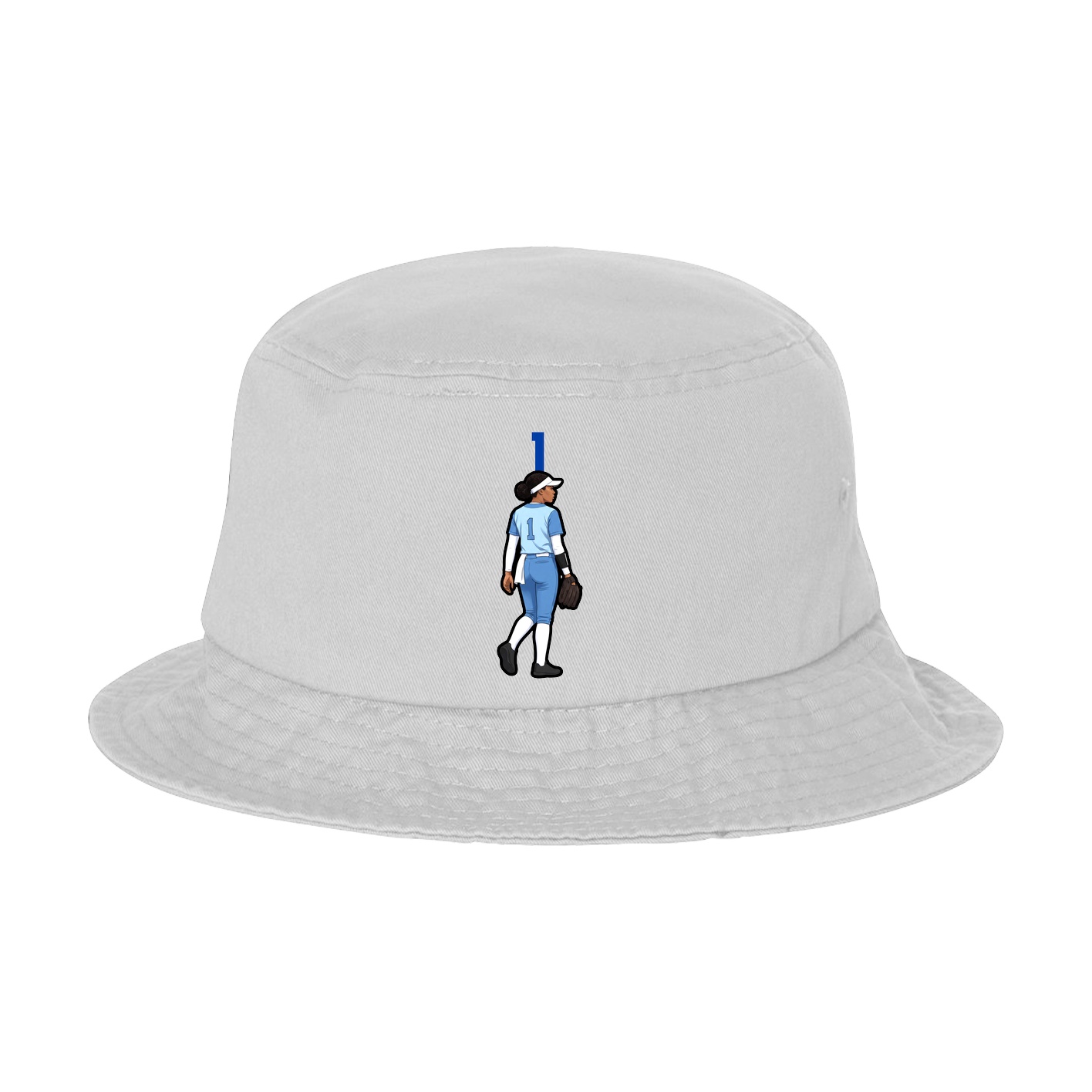 Bucket Cap — Number Top in White