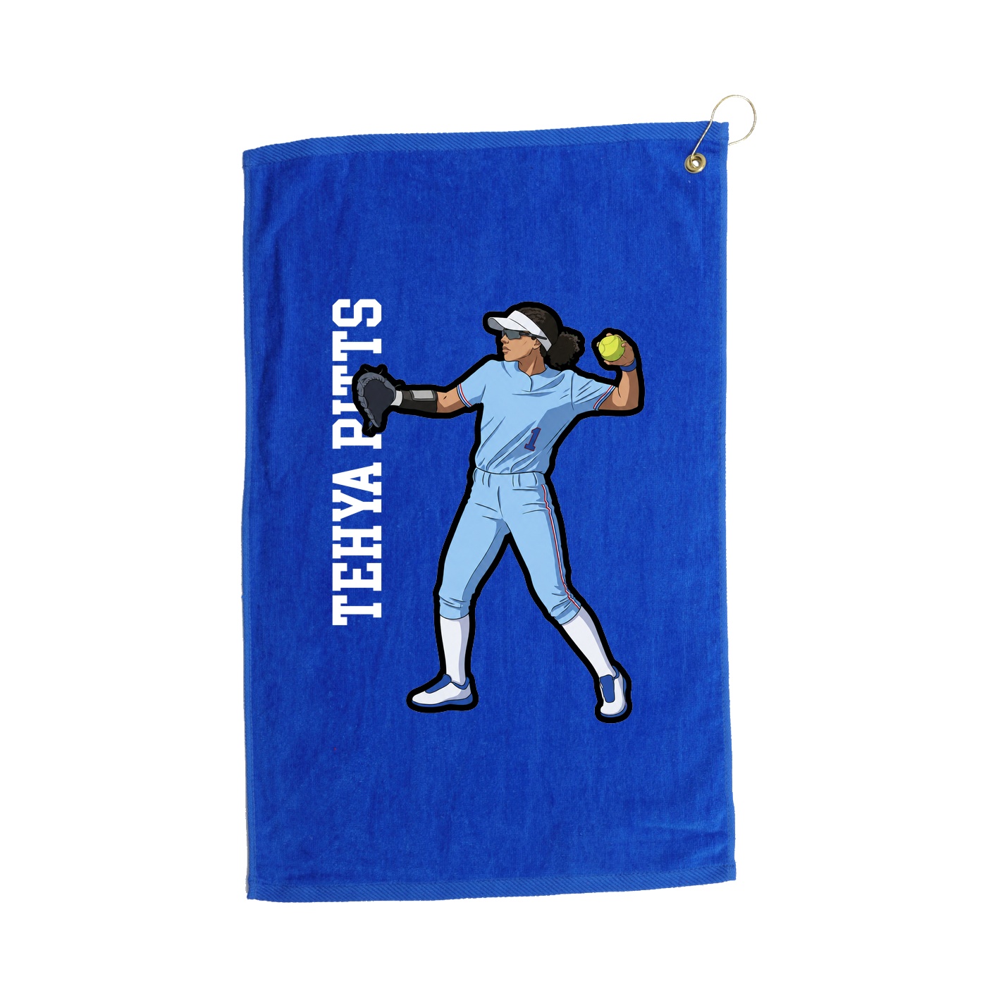 Golf Towel — Name Vertical in Royal