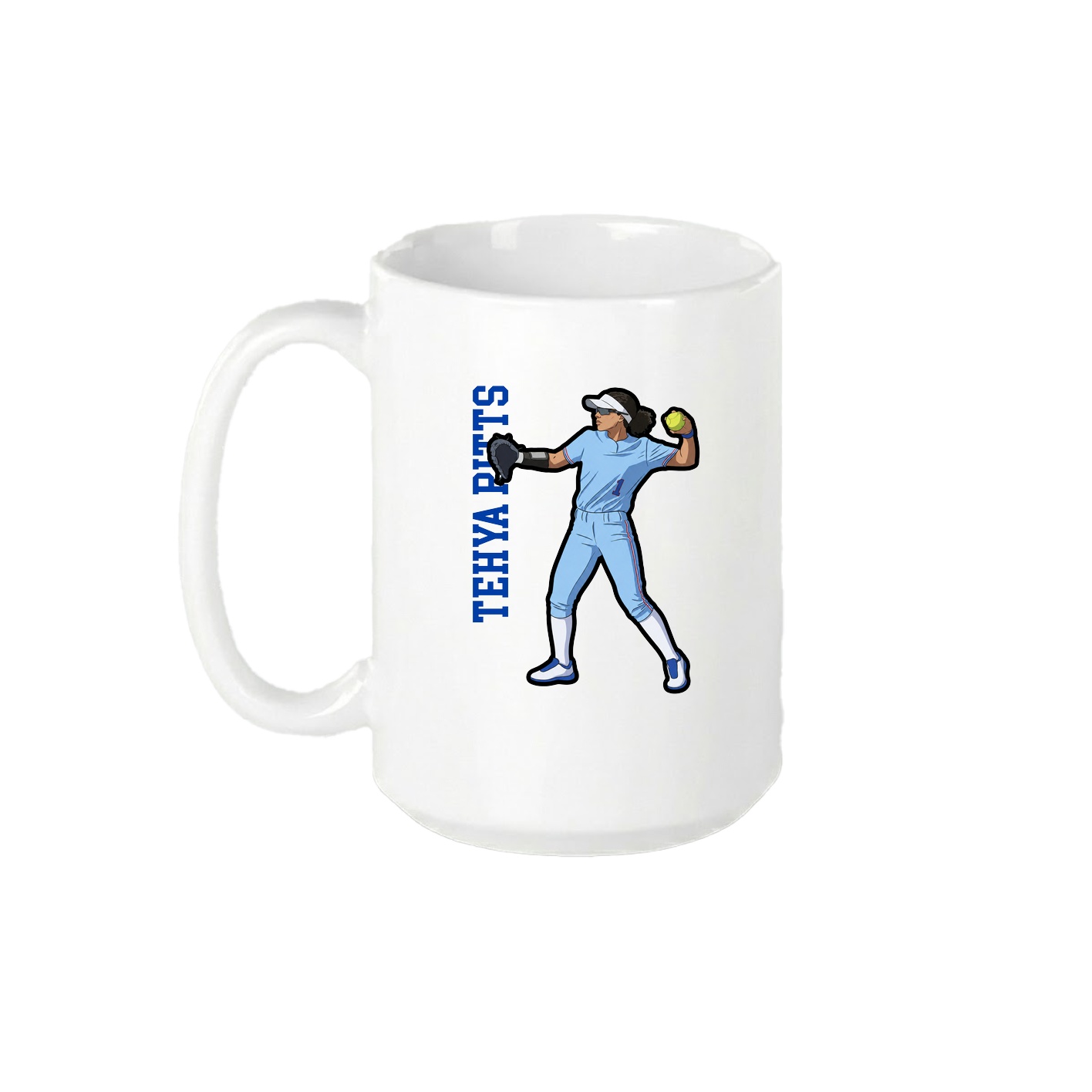 15oz Coffee Mug — Name Vertical in White