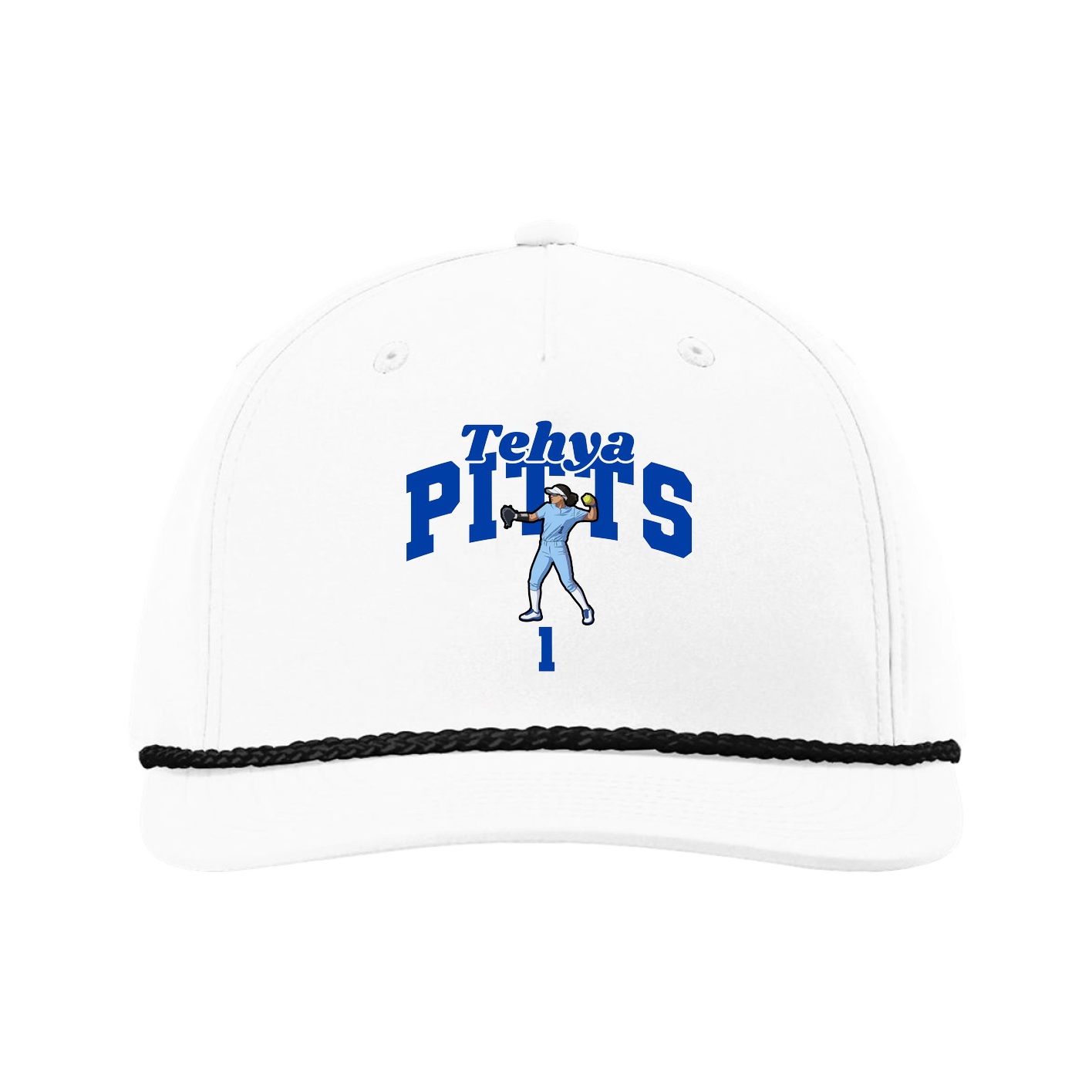Five-Panel Classic Rope Cap — Signature Arch in White