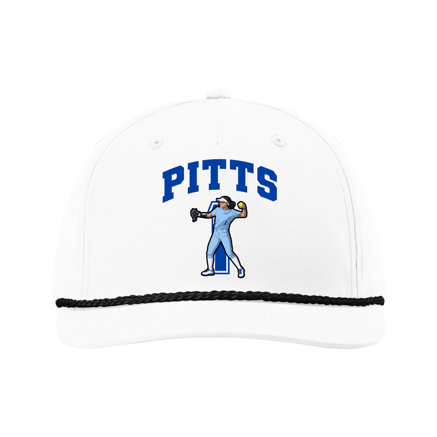 Five-Panel Classic Rope Cap — Number in White