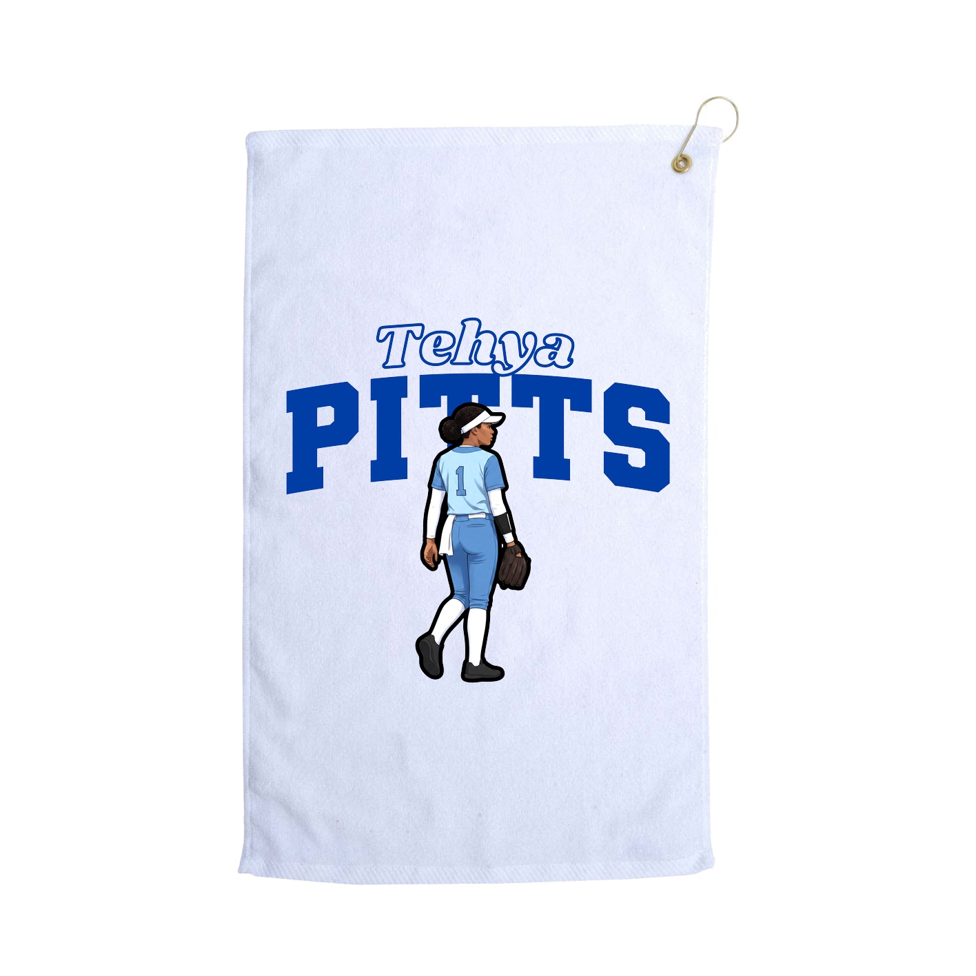 Golf Towel — Name Arch in White