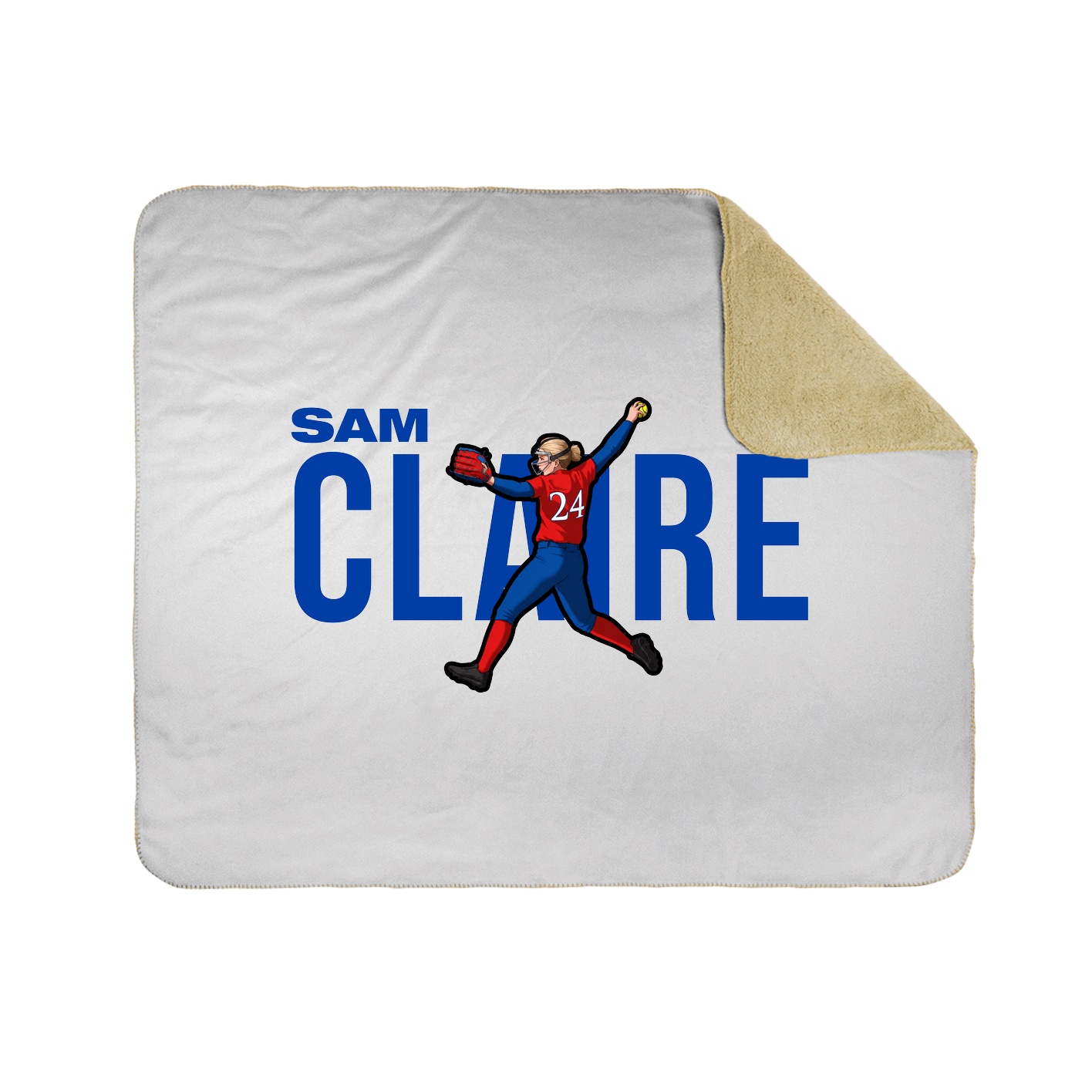 Throw Blanket — Player Name in White