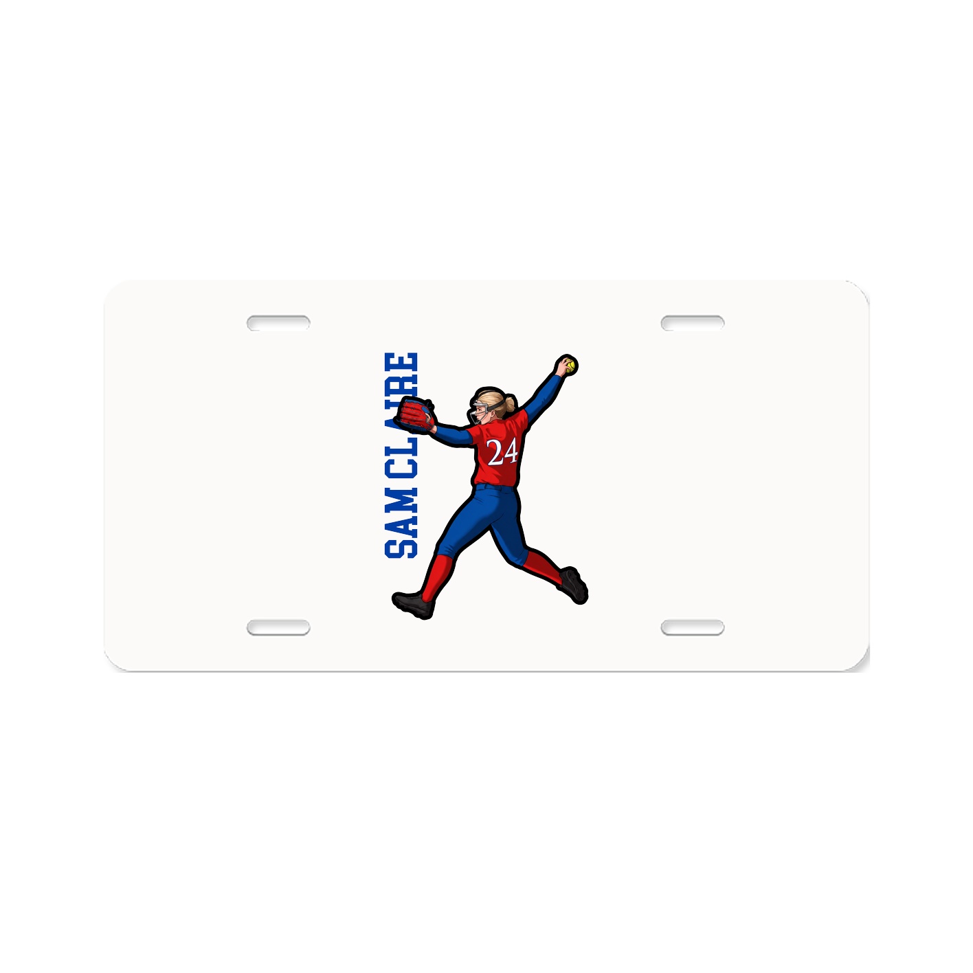 License Plate — Name Vertical in Classic