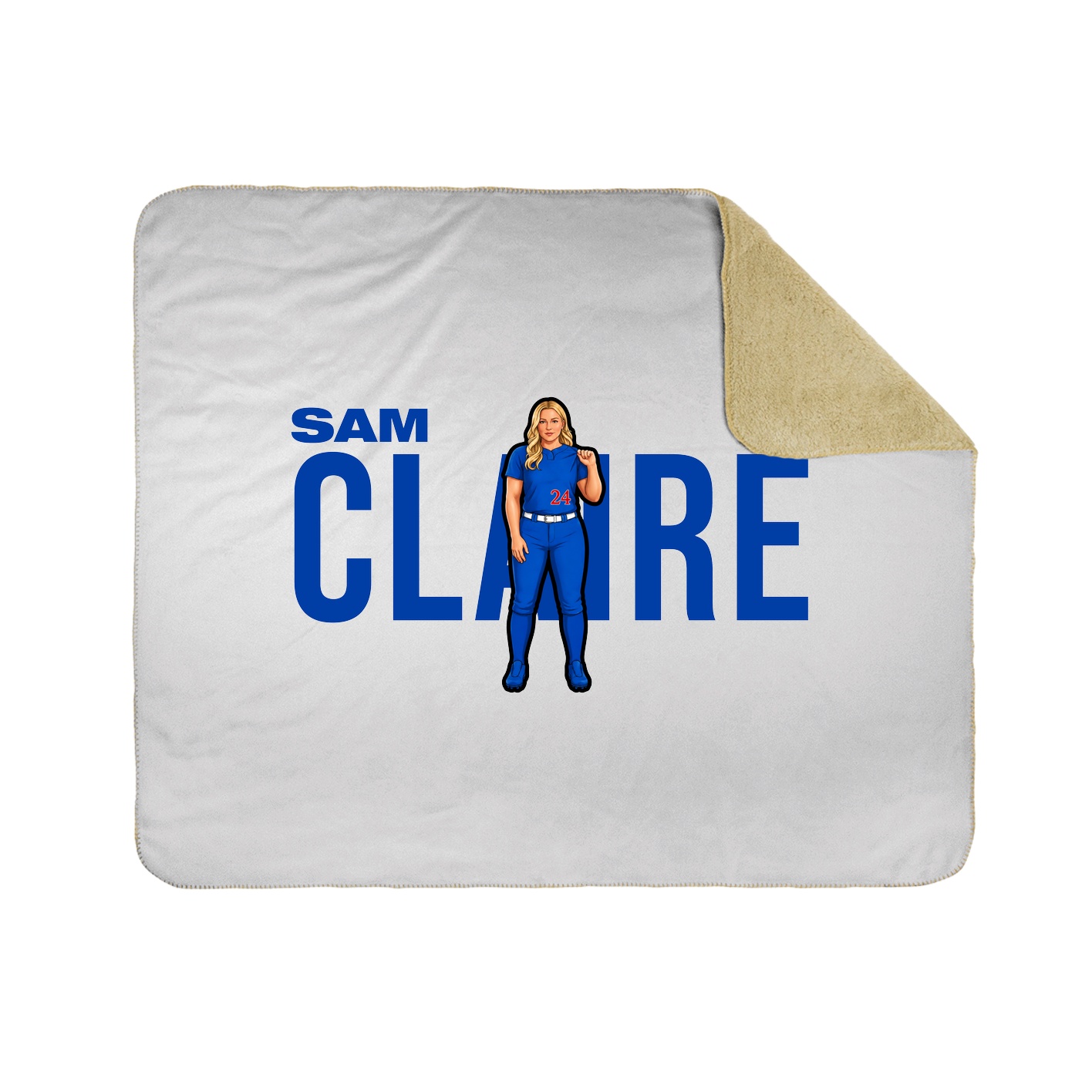 Throw Blanket — Player Name in White