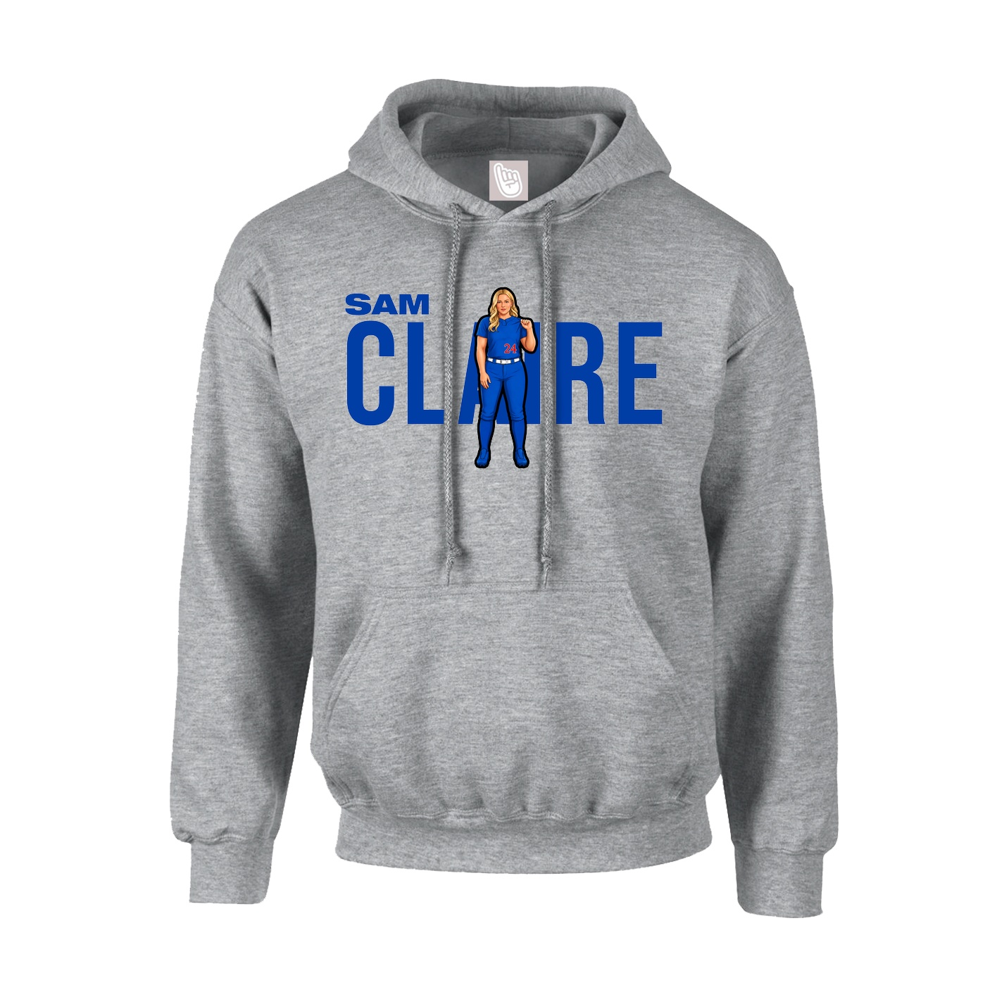 Hoodie — Player Name in Grey