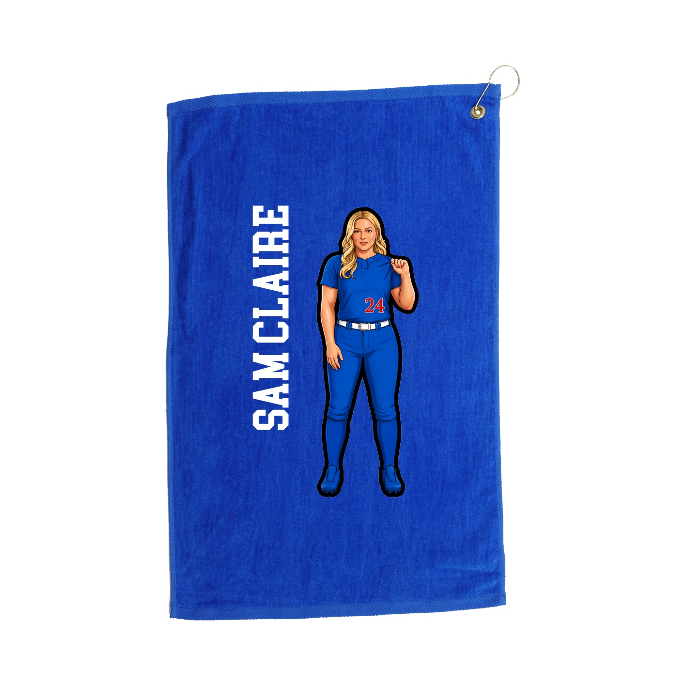 Golf Towel — Name Vertical in Royal