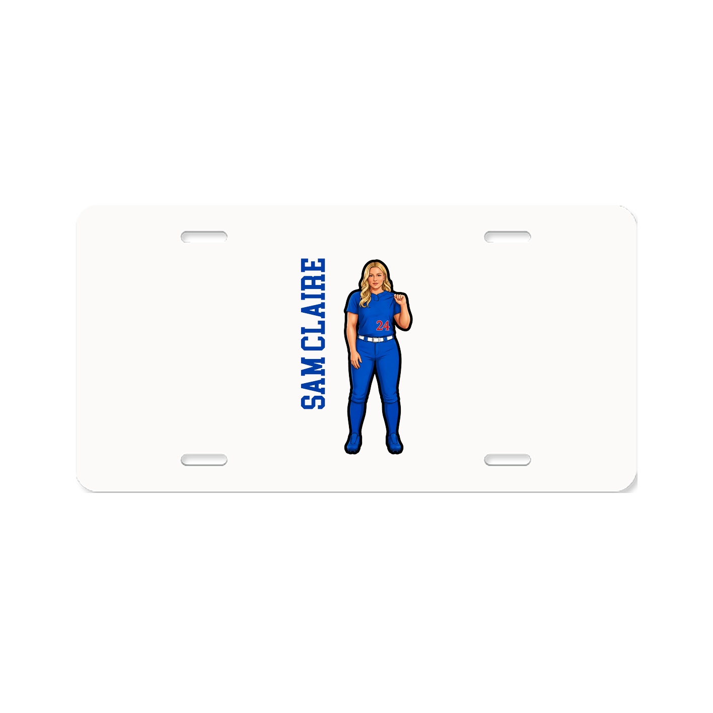 License Plate — Name Vertical in Classic