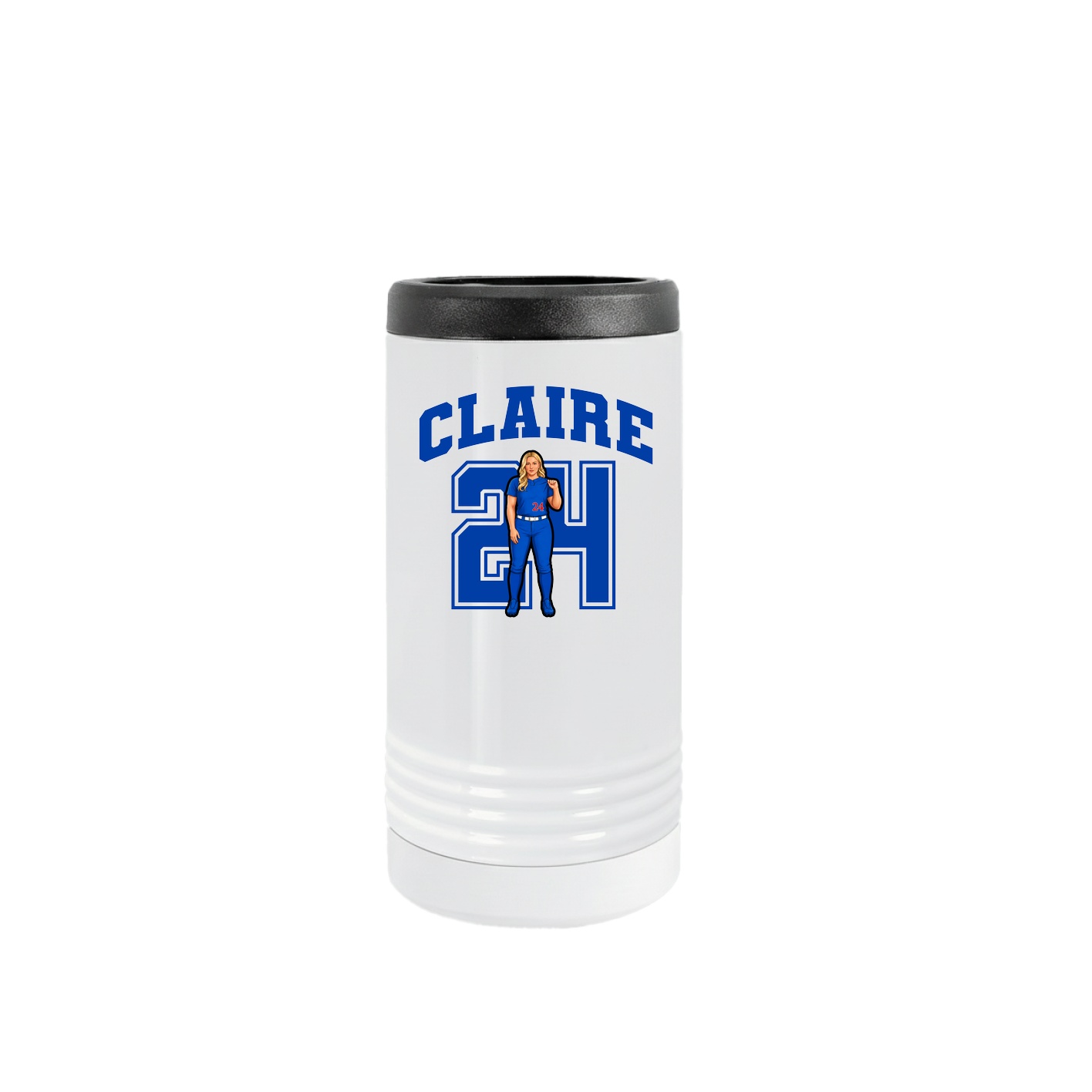 Slim Beverage Holder — Number in White