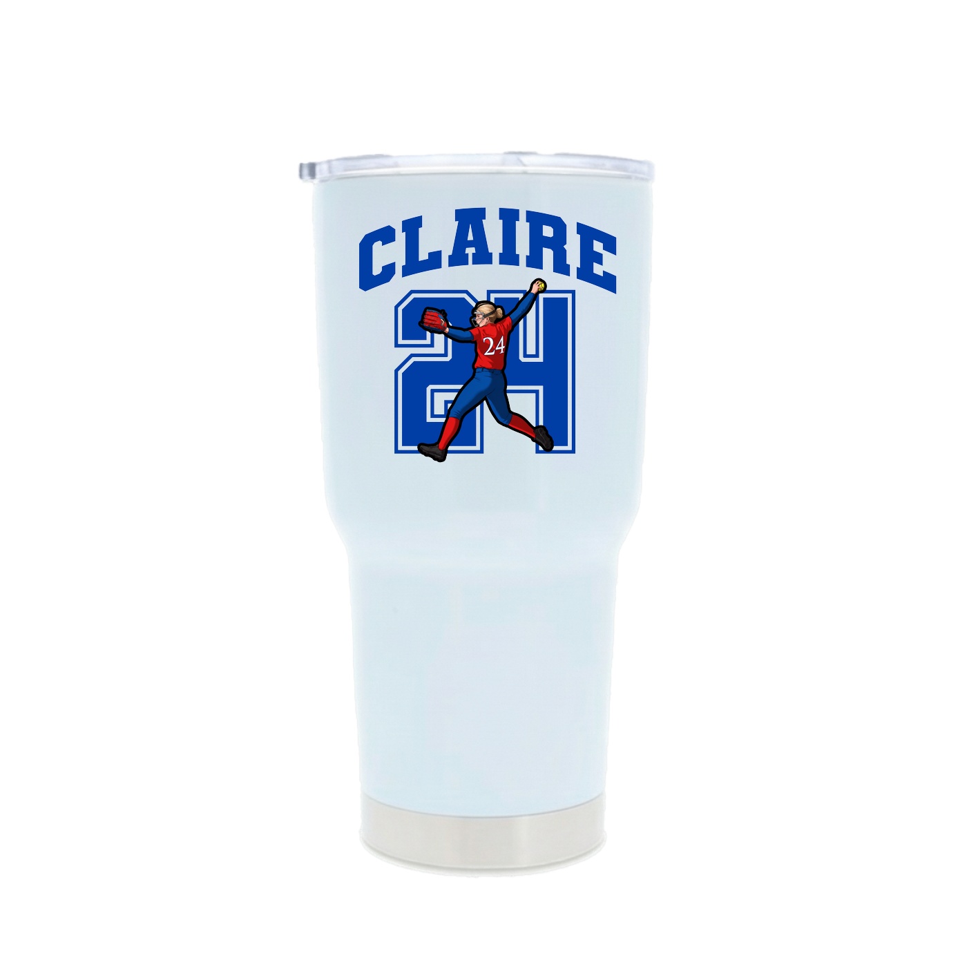 30oz Stainless Steel Tumbler — Number in White