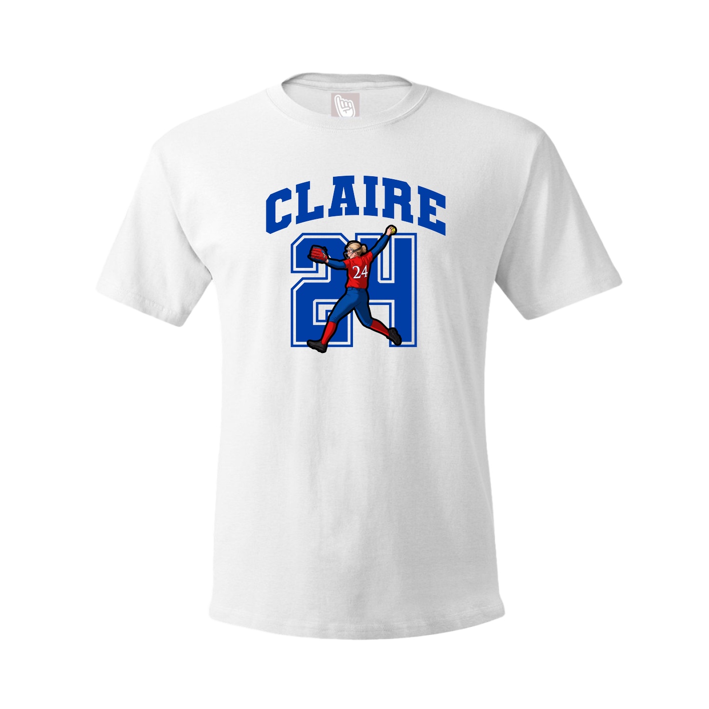 Youth Tee — Number in White