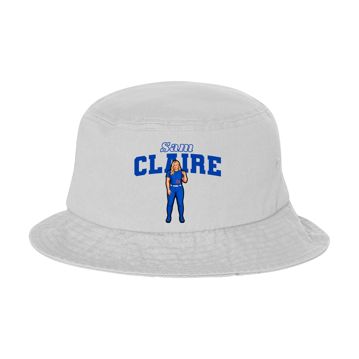 Bucket Cap — Name Arch in White