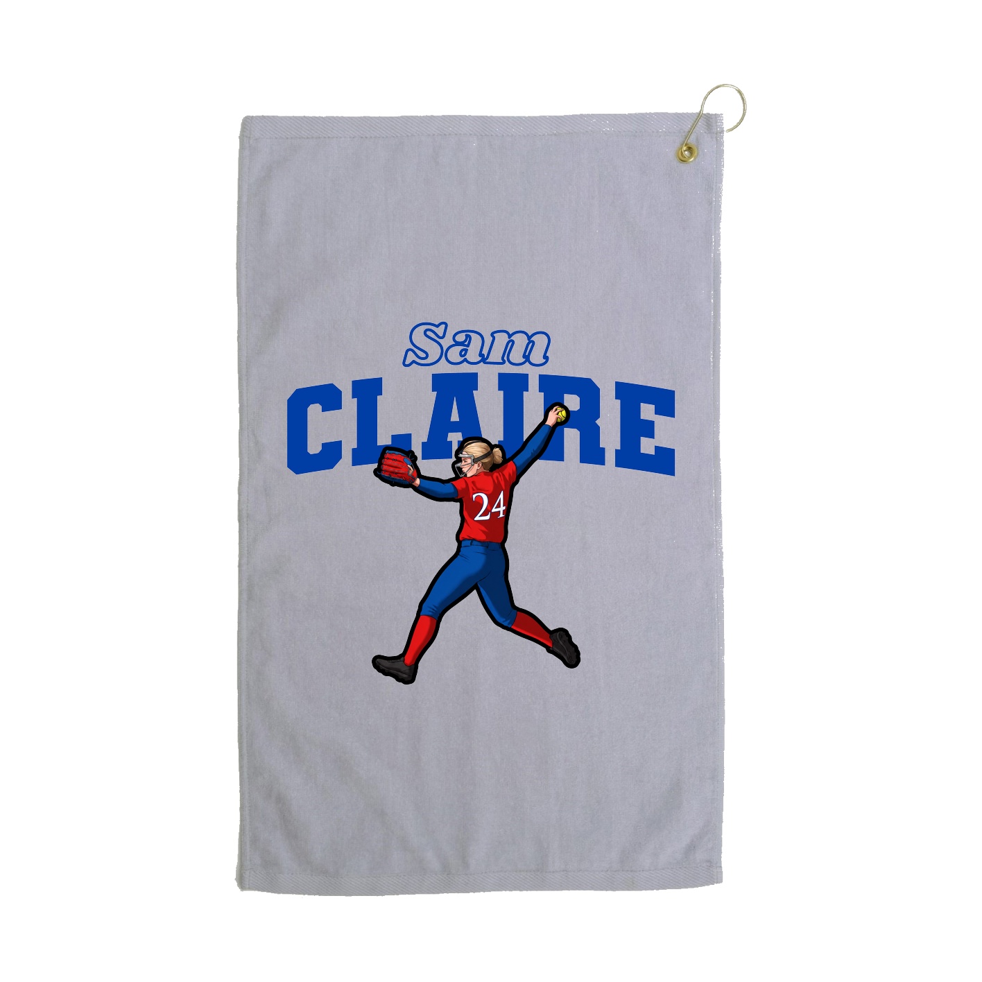 Golf Towel — Name Arch in Grey