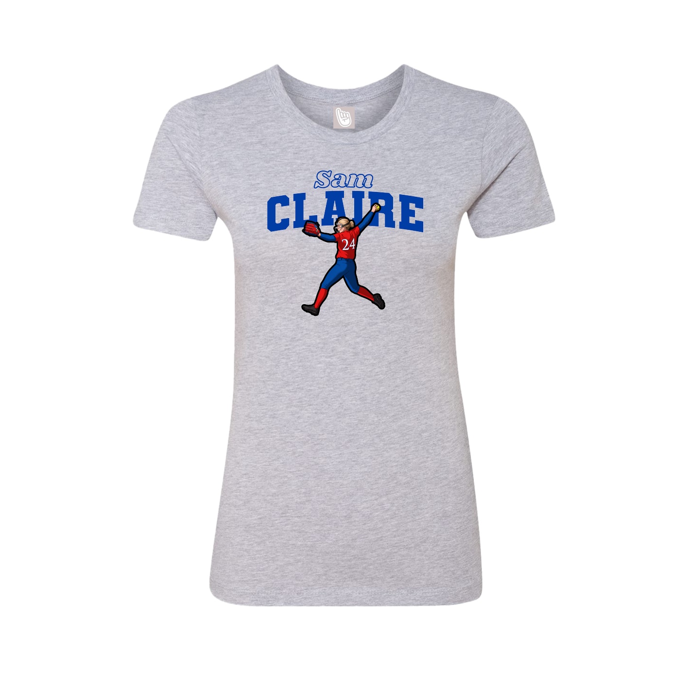 Fitted Women's Tee — Name Arch in Grey