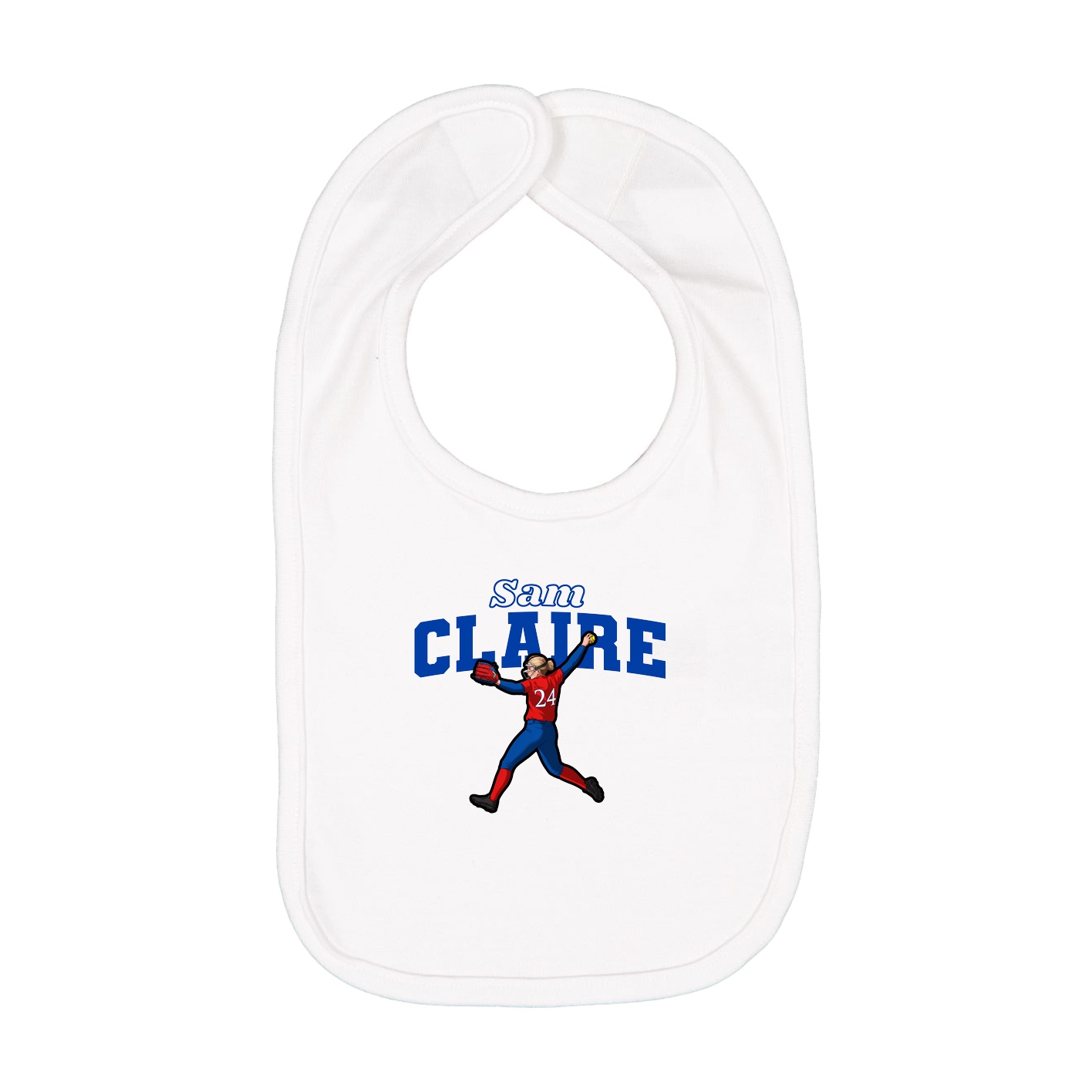 Infant Bib — Name Arch in White