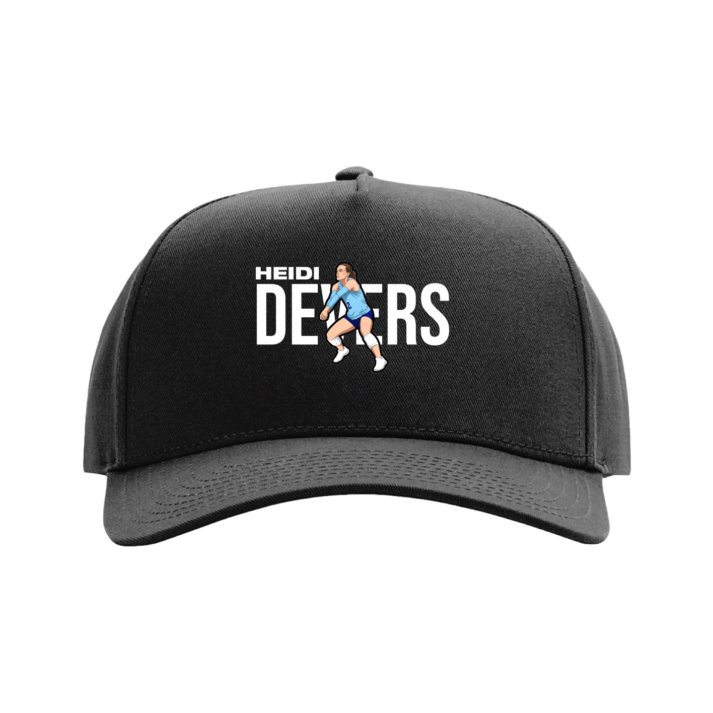 Full Fabric Five-Panel Champ Cap — Player Name in Black