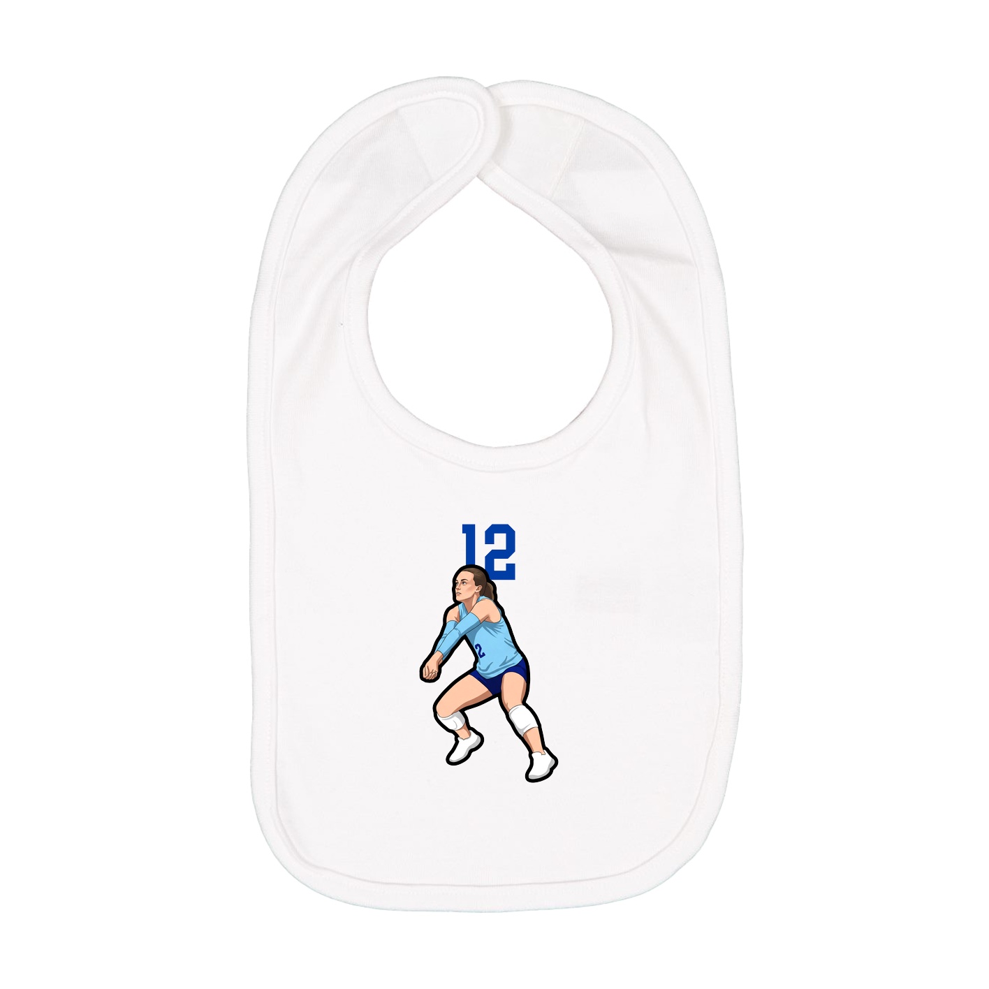 Infant Bib — Number Top in White