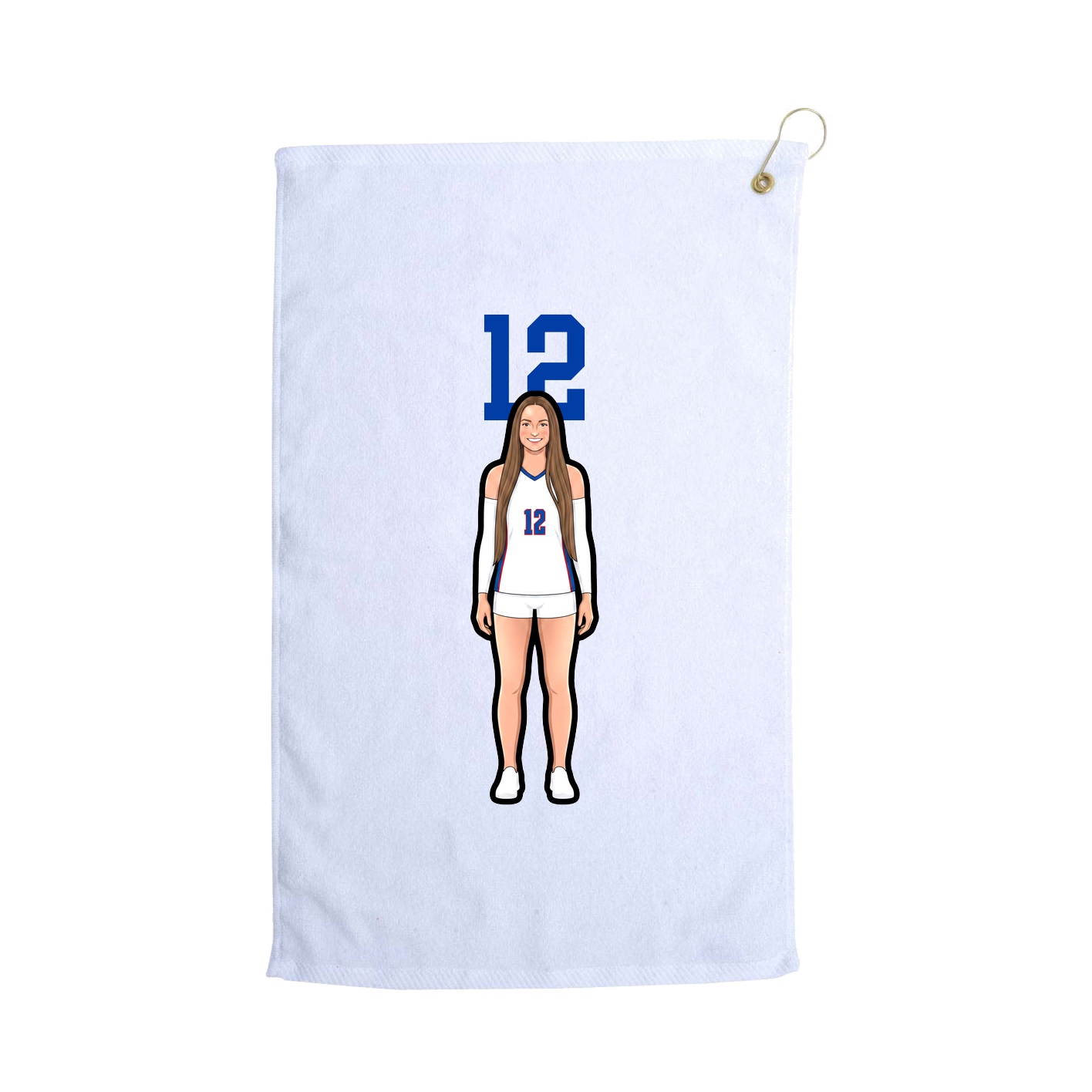 Golf Towel — Number Top in White