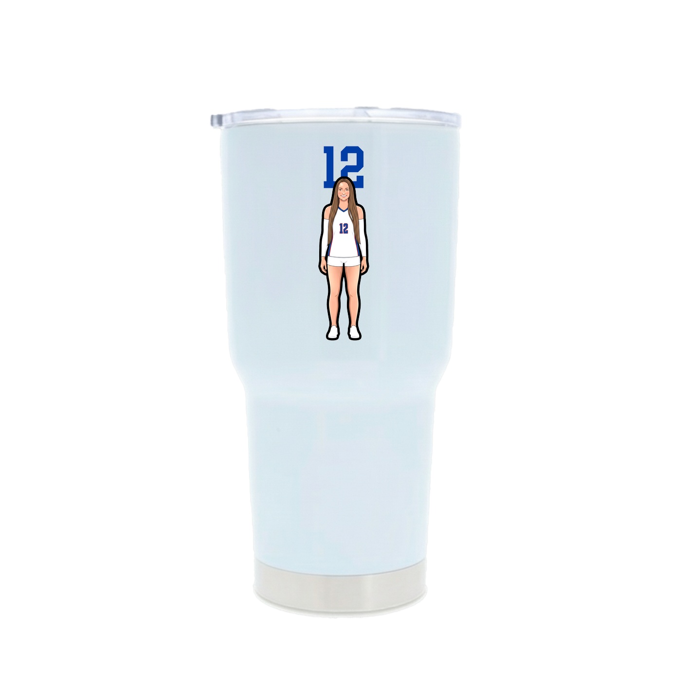 30oz Stainless Steel Tumbler — Number Top in White