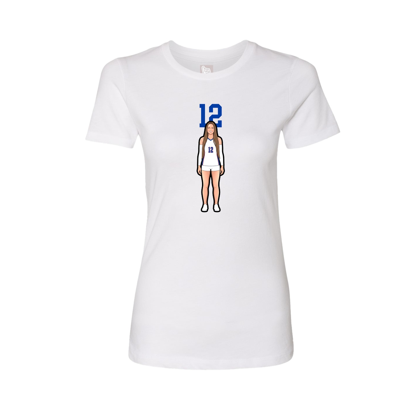 Fitted Women's Tee — Number Top in White