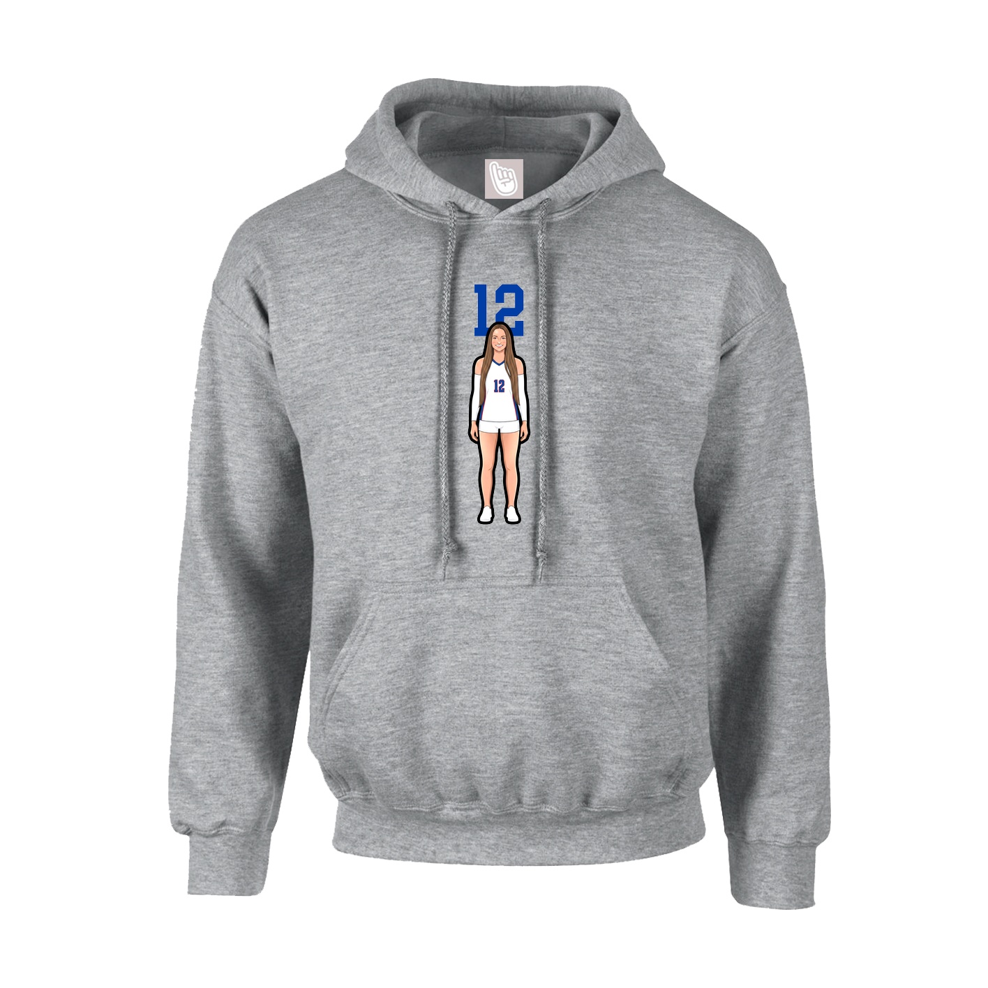 Hoodie — Number Top in Grey