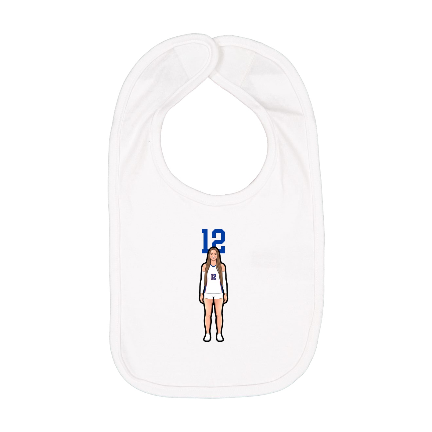 Infant Bib — Number Top in White