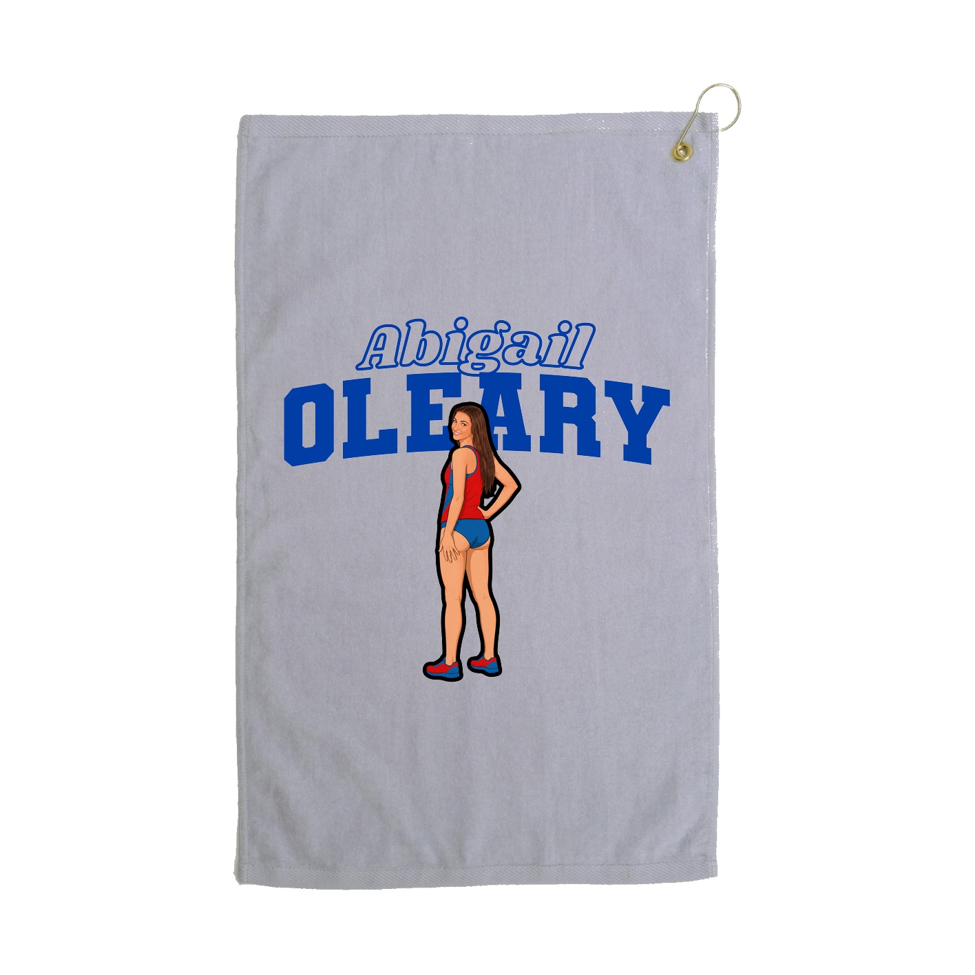 Golf Towel — Name Arch in Grey