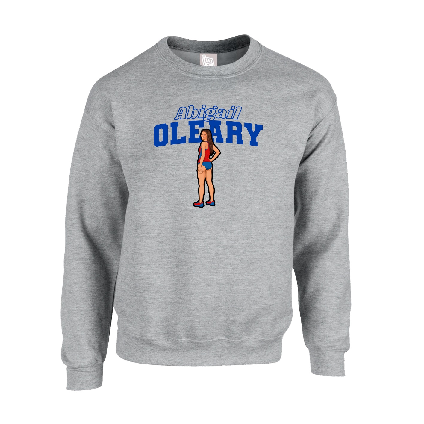 Fleece Crew — Name Arch in Grey
