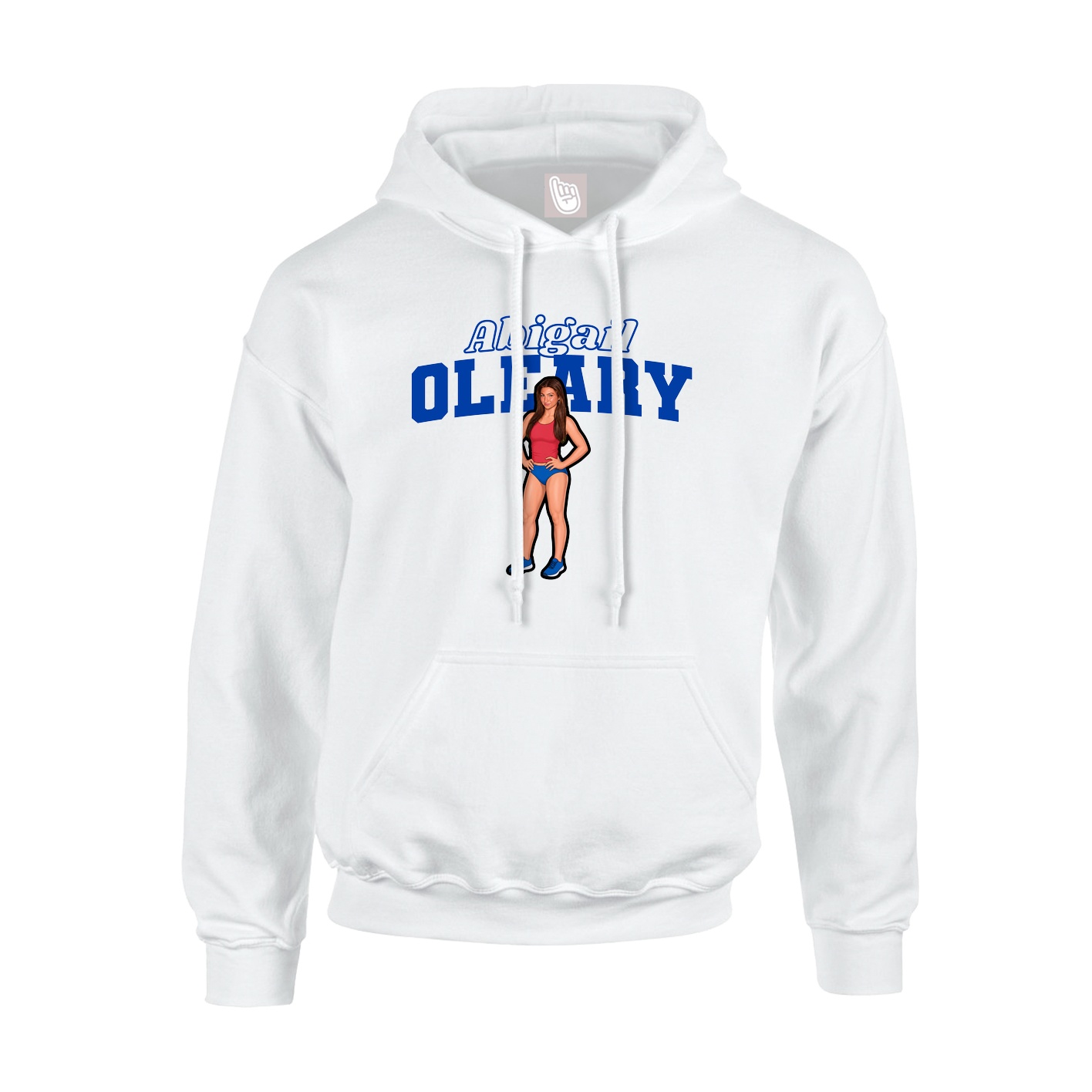 Youth Hoodie — Name Arch in White