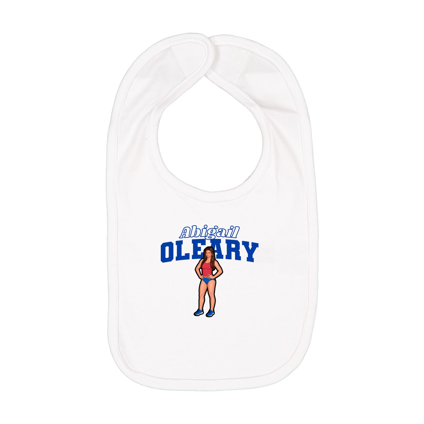 Infant Bib — Name Arch in White