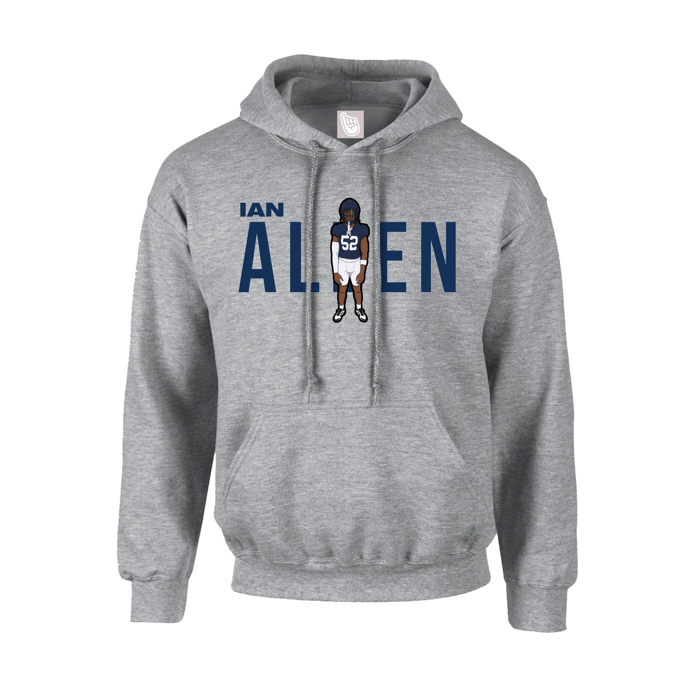 Youth Hoodie — Player Name in Grey