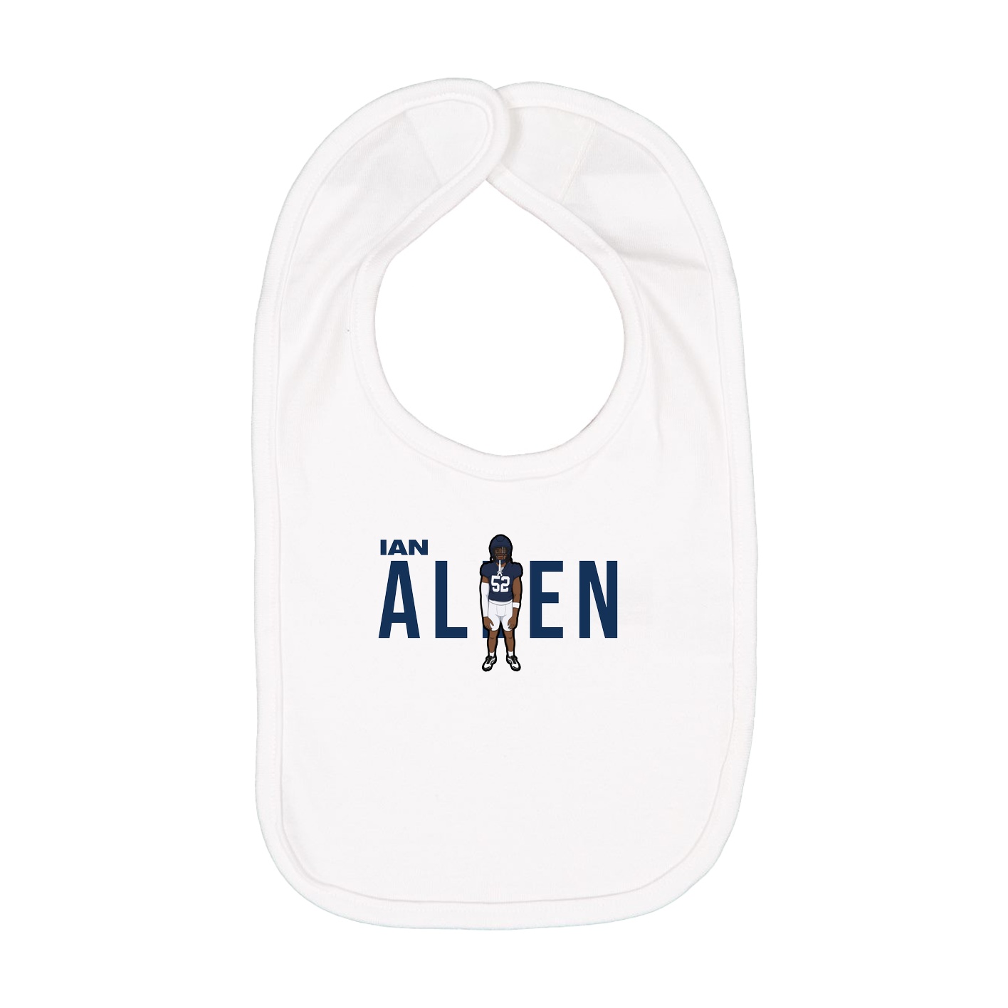 Infant Bib — Player Name in White