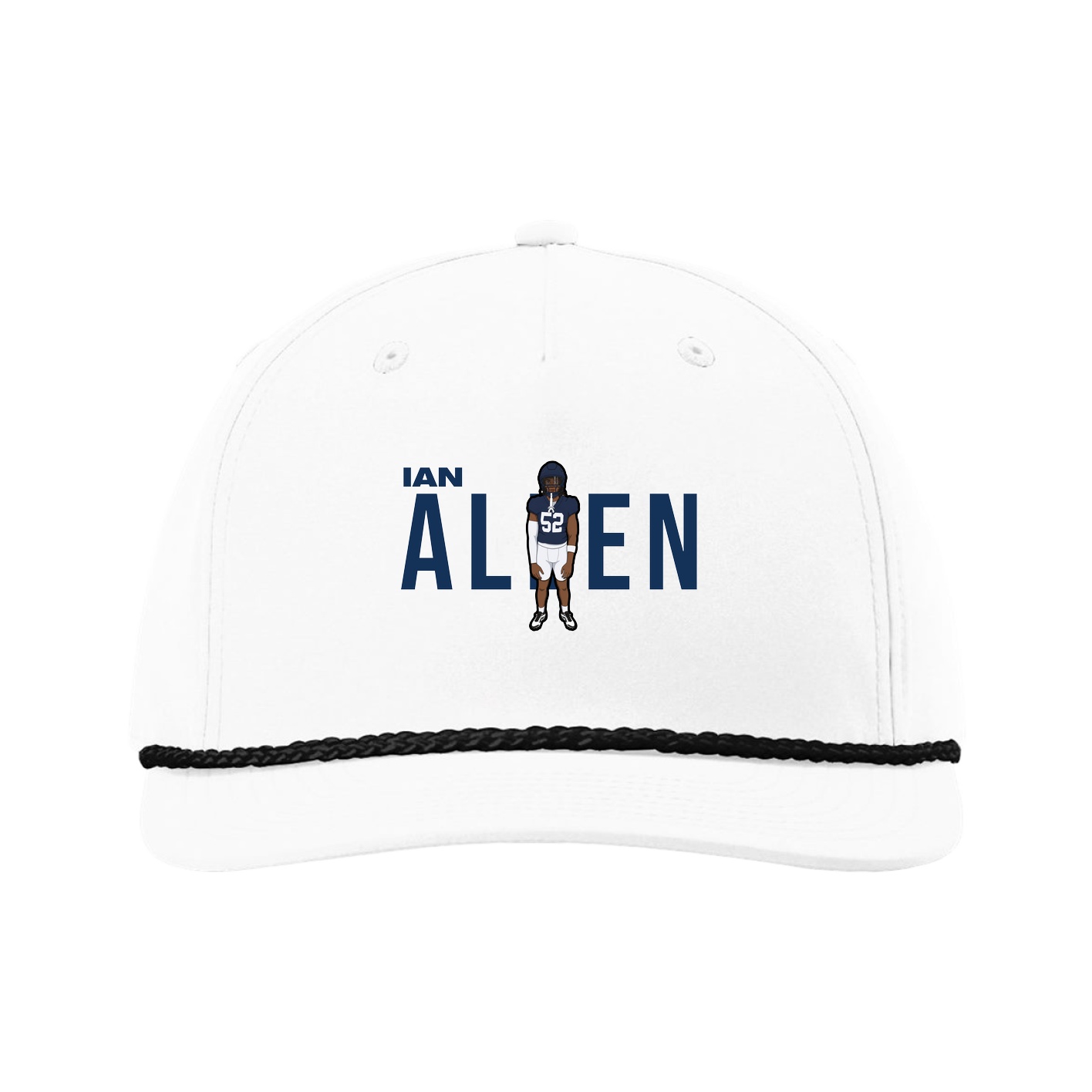 Five-Panel Classic Rope Cap — Player Name in White